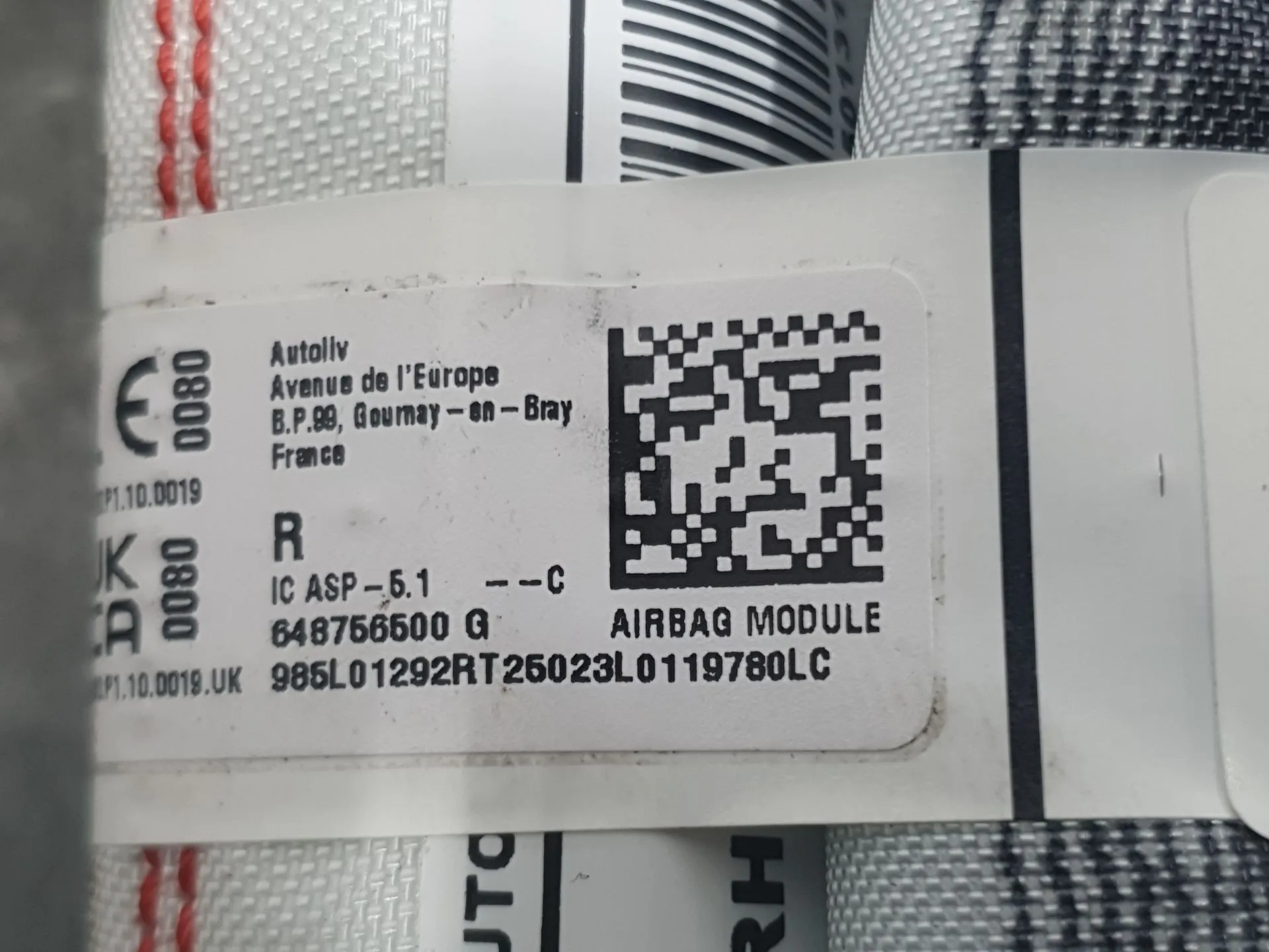 Airbag Cortina Delantero Derecho para Dacia Sandero Iii