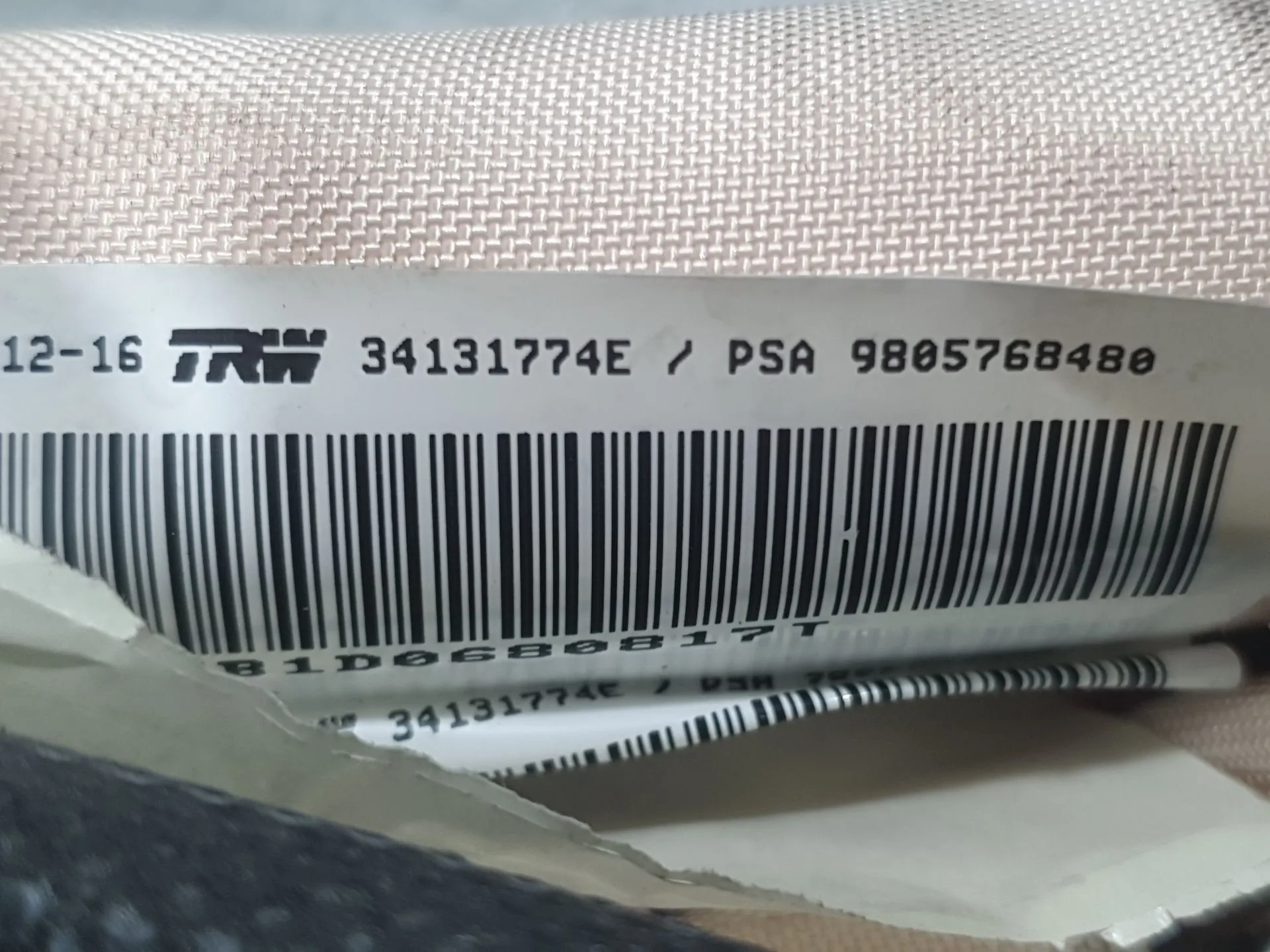 Airbag Cortina Delantero Izquierdo para Peugeot 308 Sw Ii (Lc_, Lj_, Lr_, Lx_, L4_)