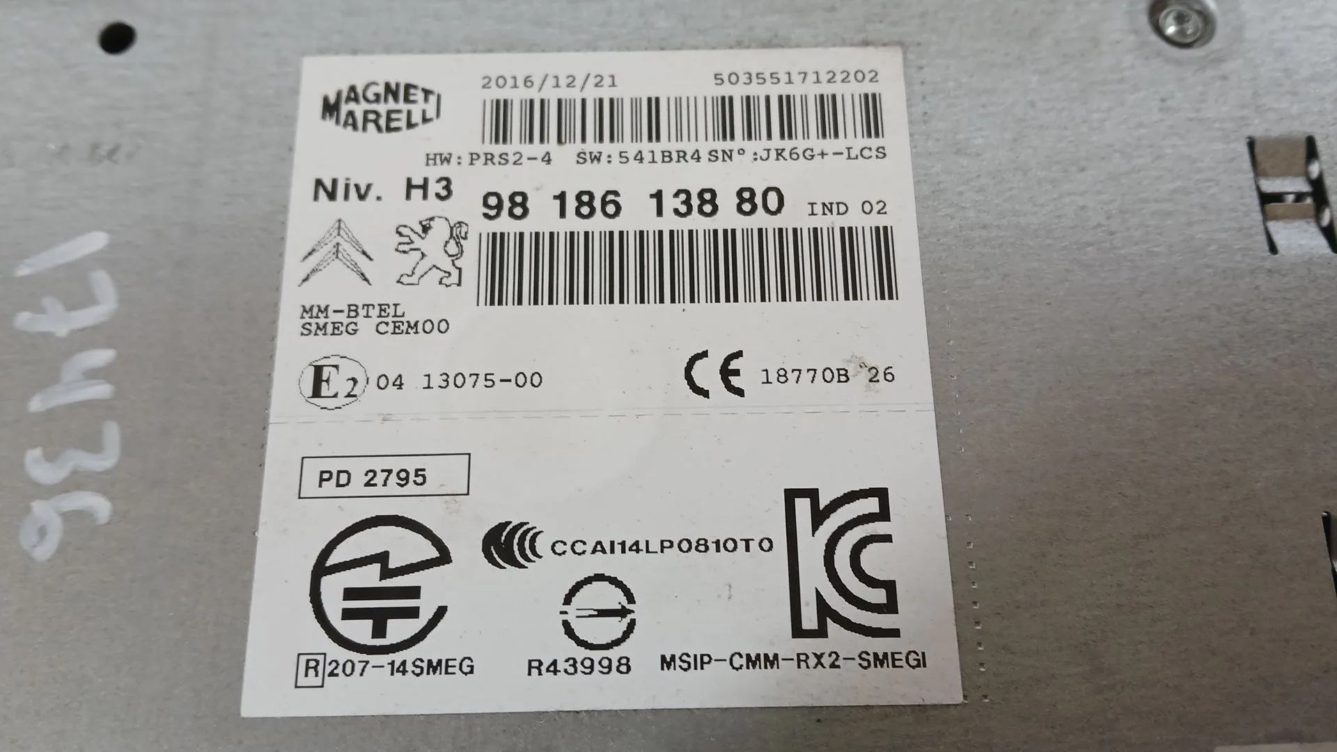 Sistema Audio / Radio para Peugeot 308 Sw Ii (Lc_, Lj_, Lr_, Lx_, L4_)