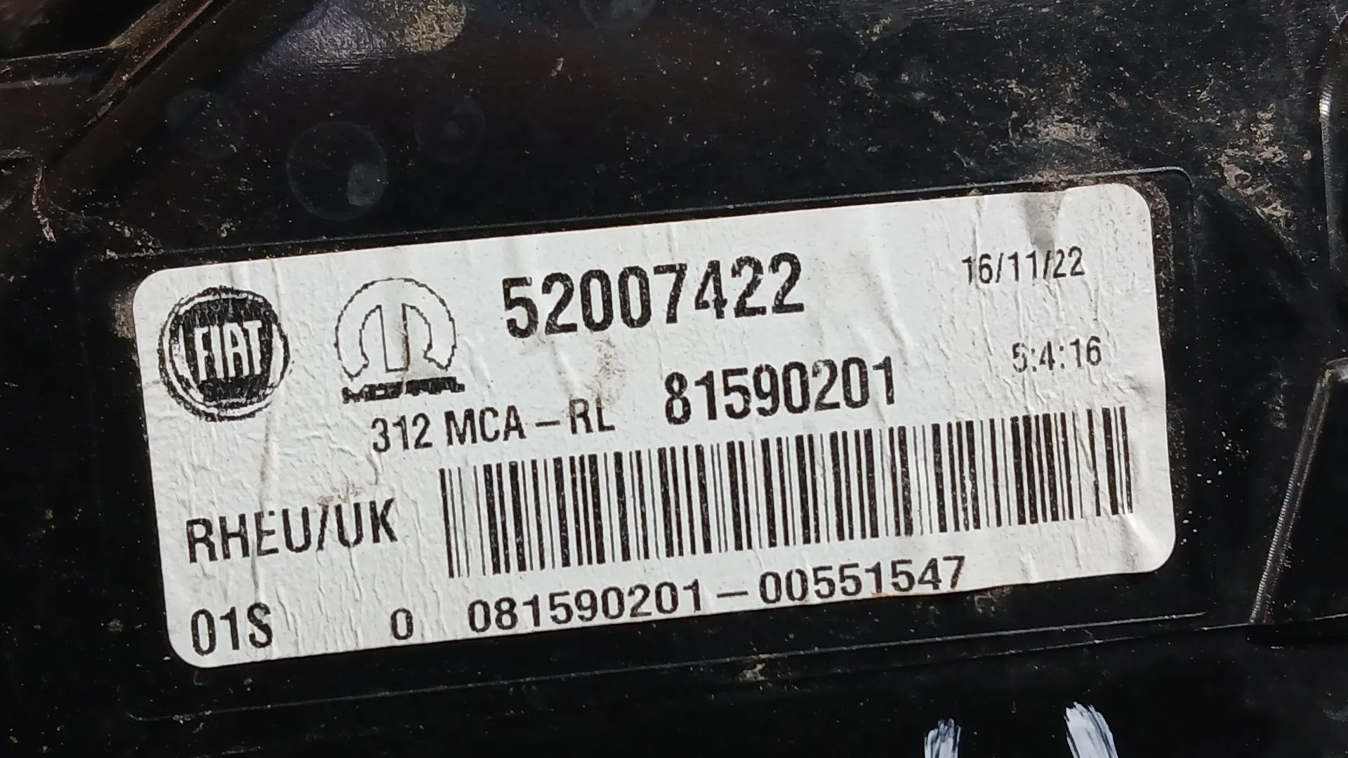 Piloto Trasero Derecho para Fiat 500 (312_)