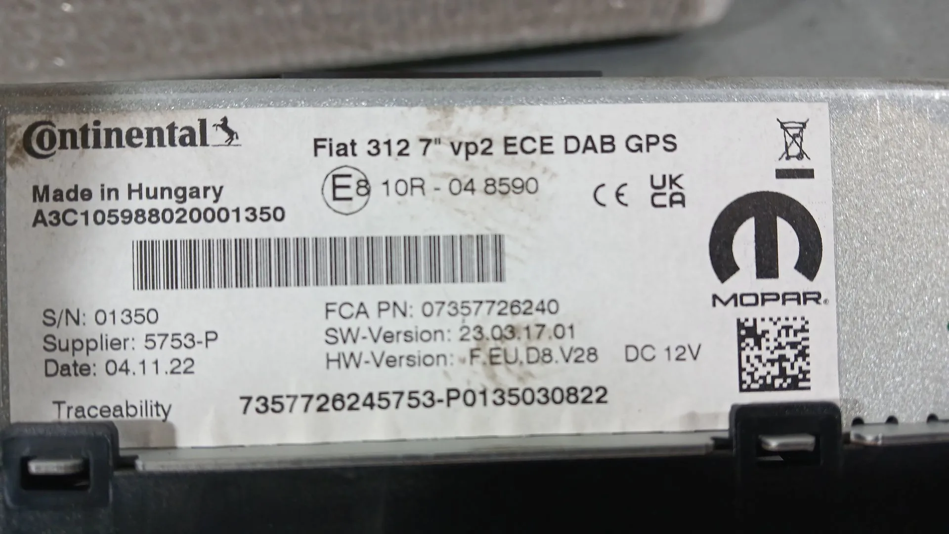 Sistema Navegacion Gps para Fiat 500 (312_)