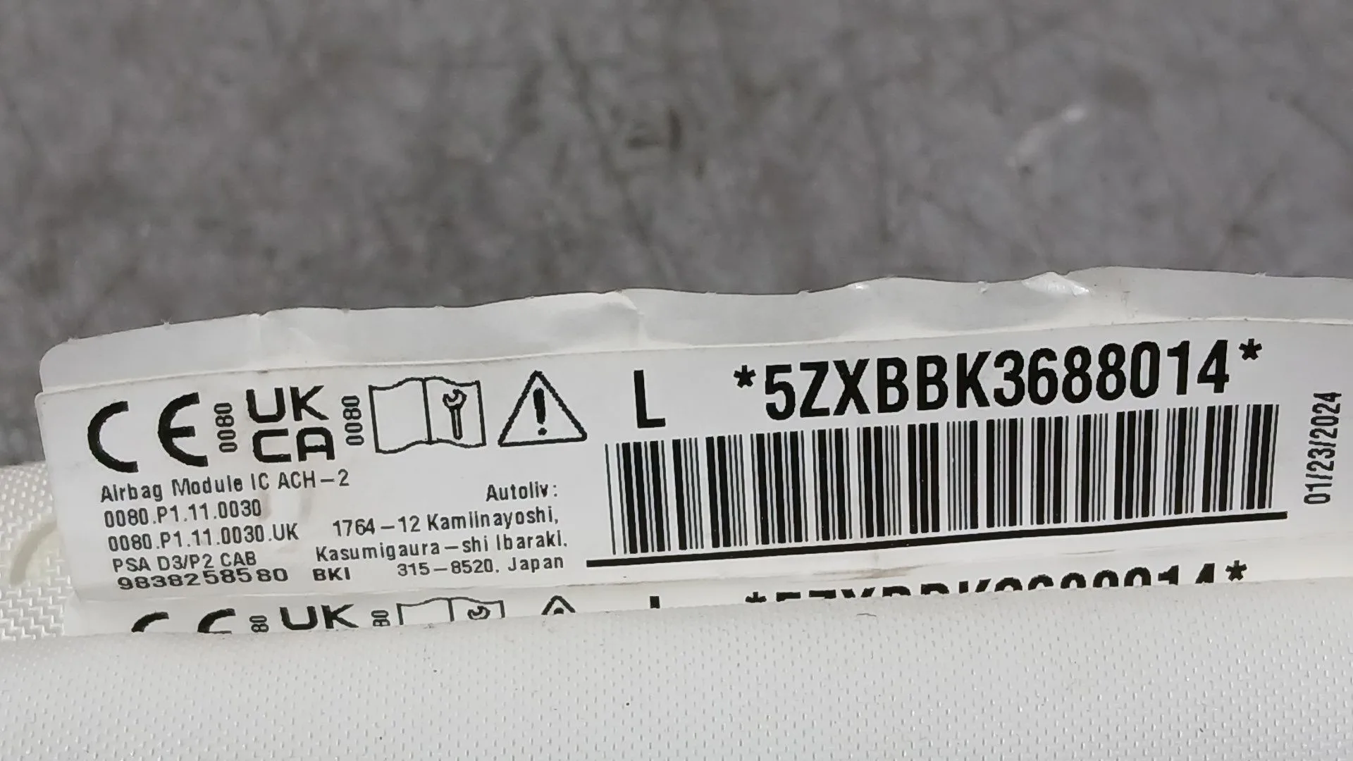 Airbag Cortina Delantero Izquierdo para Peugeot 2008 Ii (Ud_, Us_, Uy_, Uj_, Ur_, Uc_)