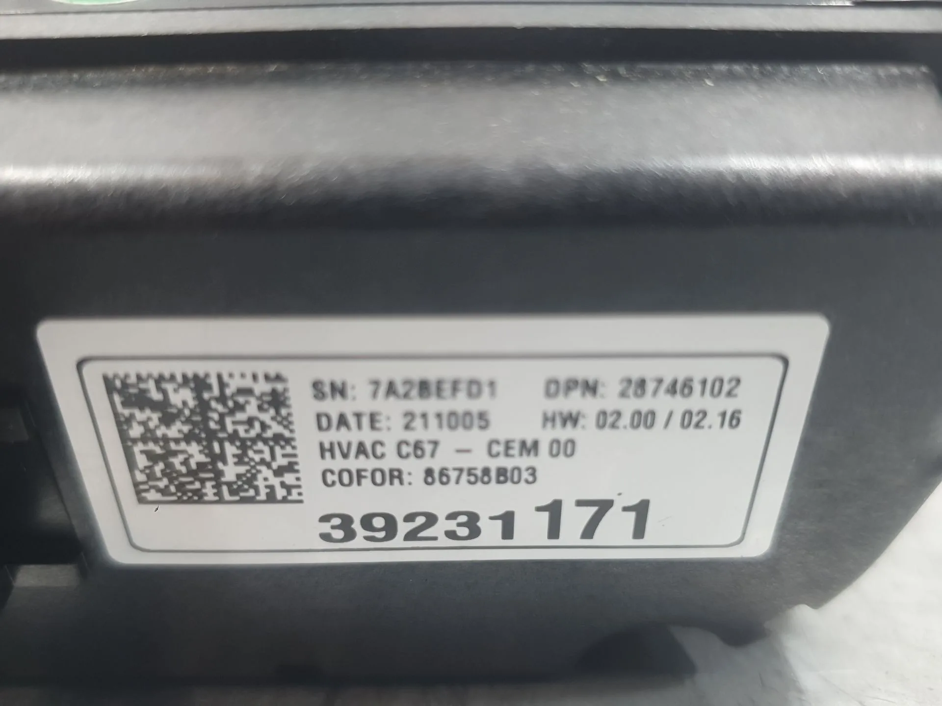 Mando Climatizador para Opel Corsa F (P2Jo)