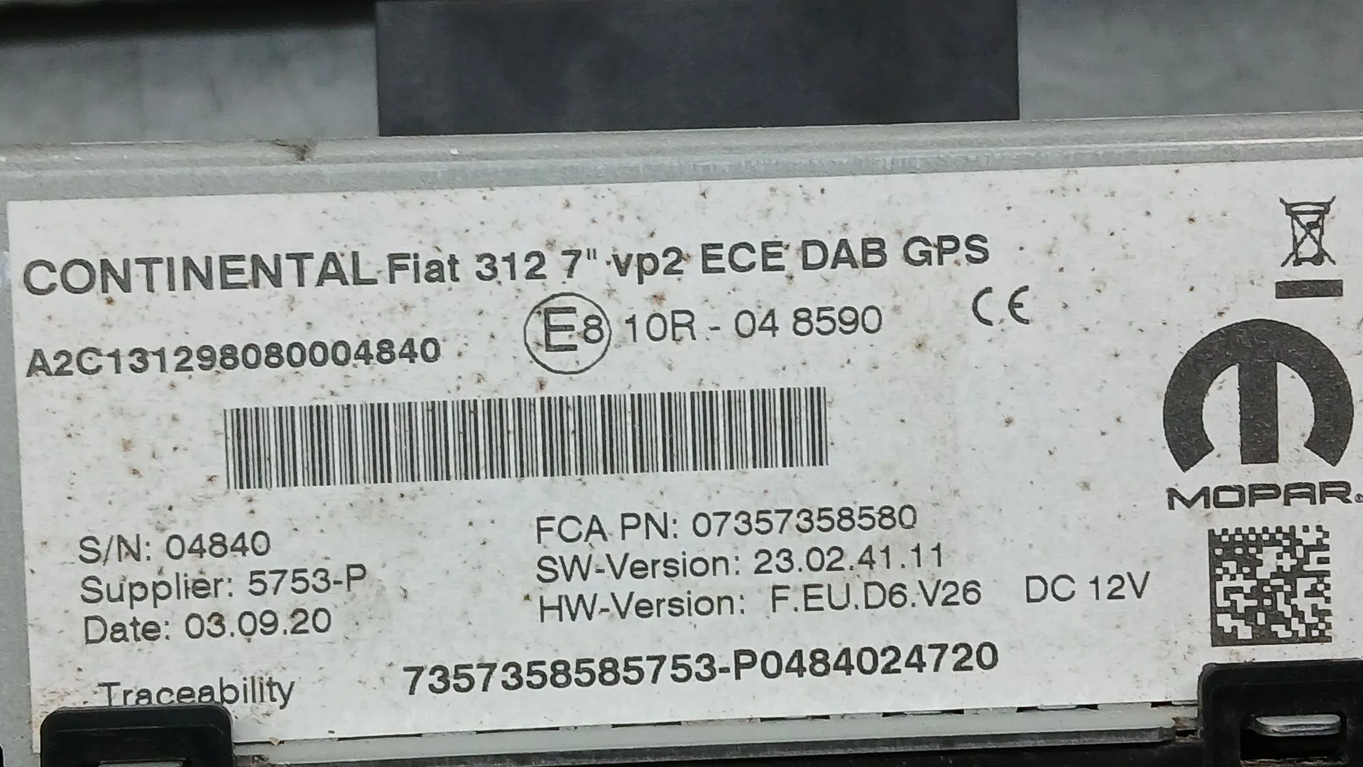 Sistema Navegacion Gps para Fiat 500 (312_)