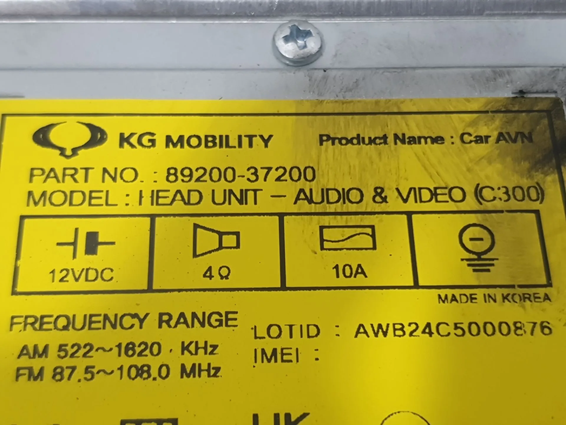 Sistema Navegacion Gps para Kg Mobility Korando (C300)