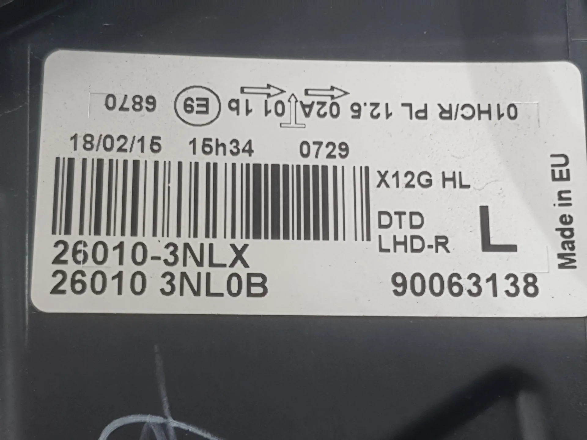 Faro Derecho para Nissan Leaf (Ze0)