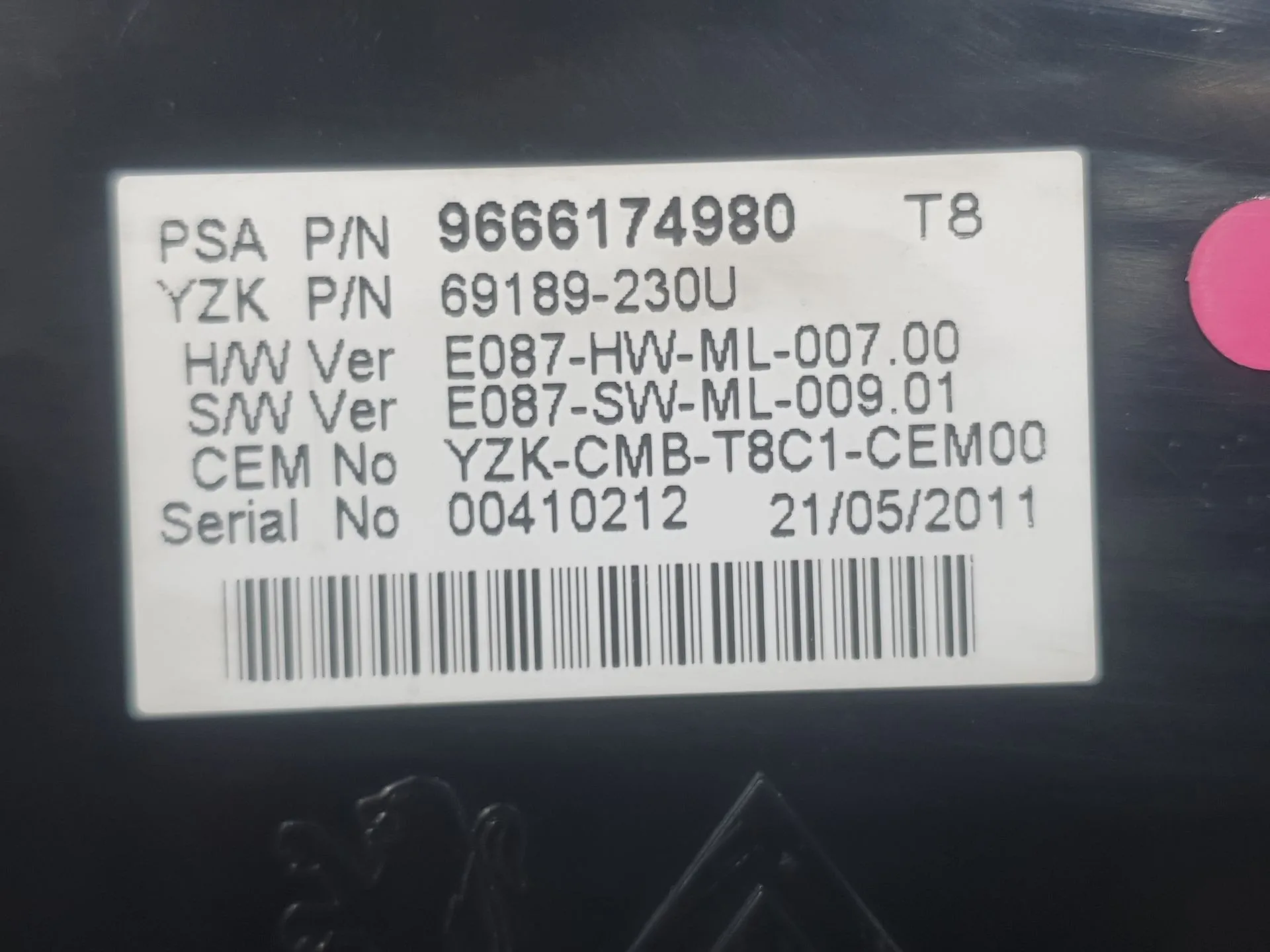 Cuadro Instrumentos para Peugeot 5008 (0U_, 0E_)
