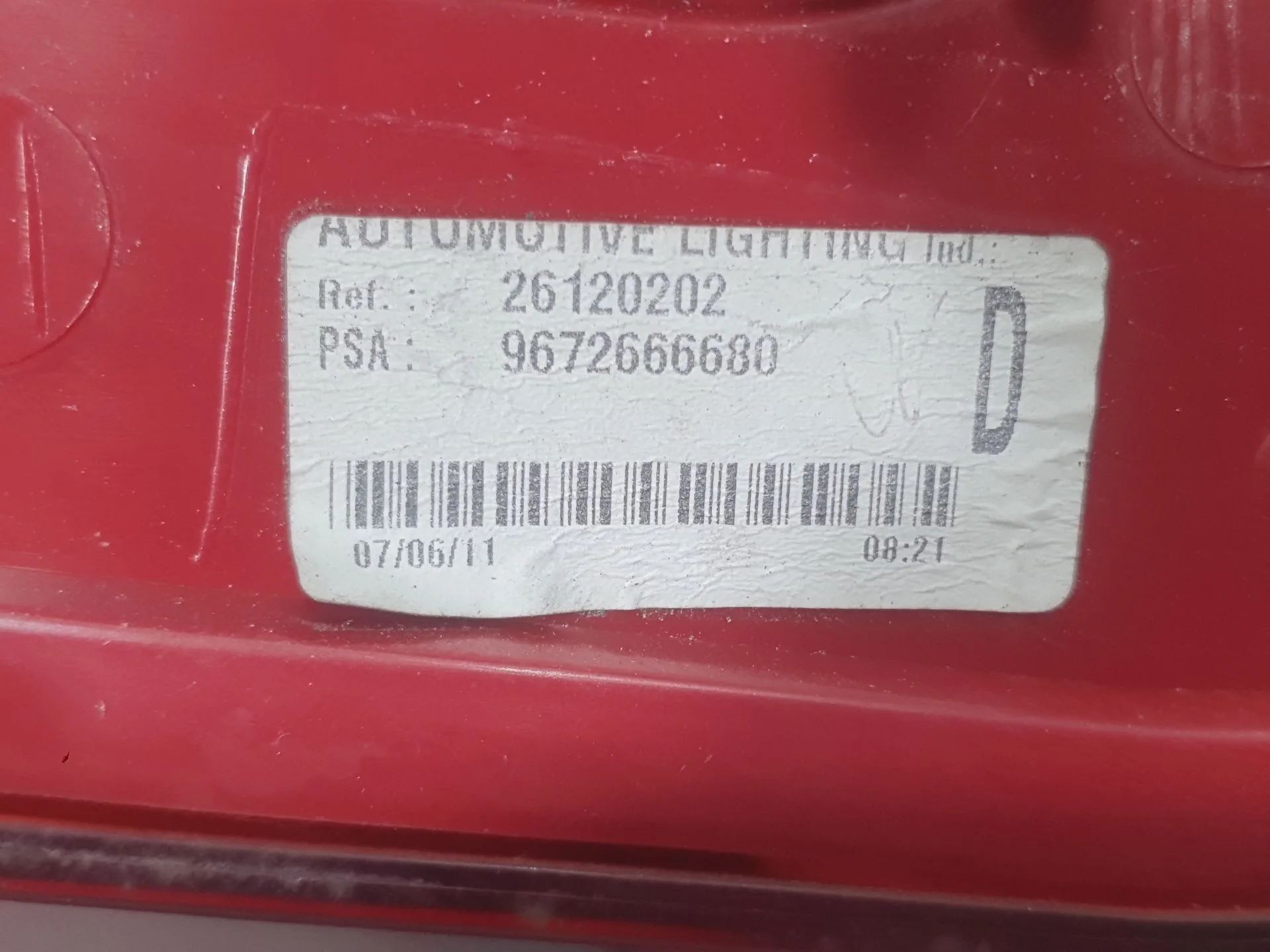 Piloto Trasero Derecho para Peugeot 5008 (0U_, 0E_)