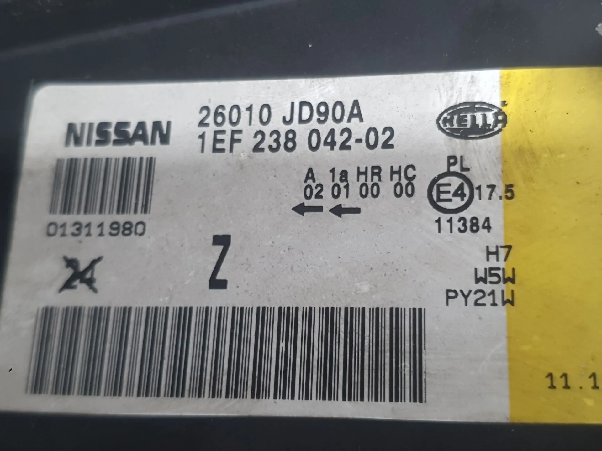 Faro Derecho para Nissan Qashqai I (J10, Nj10)