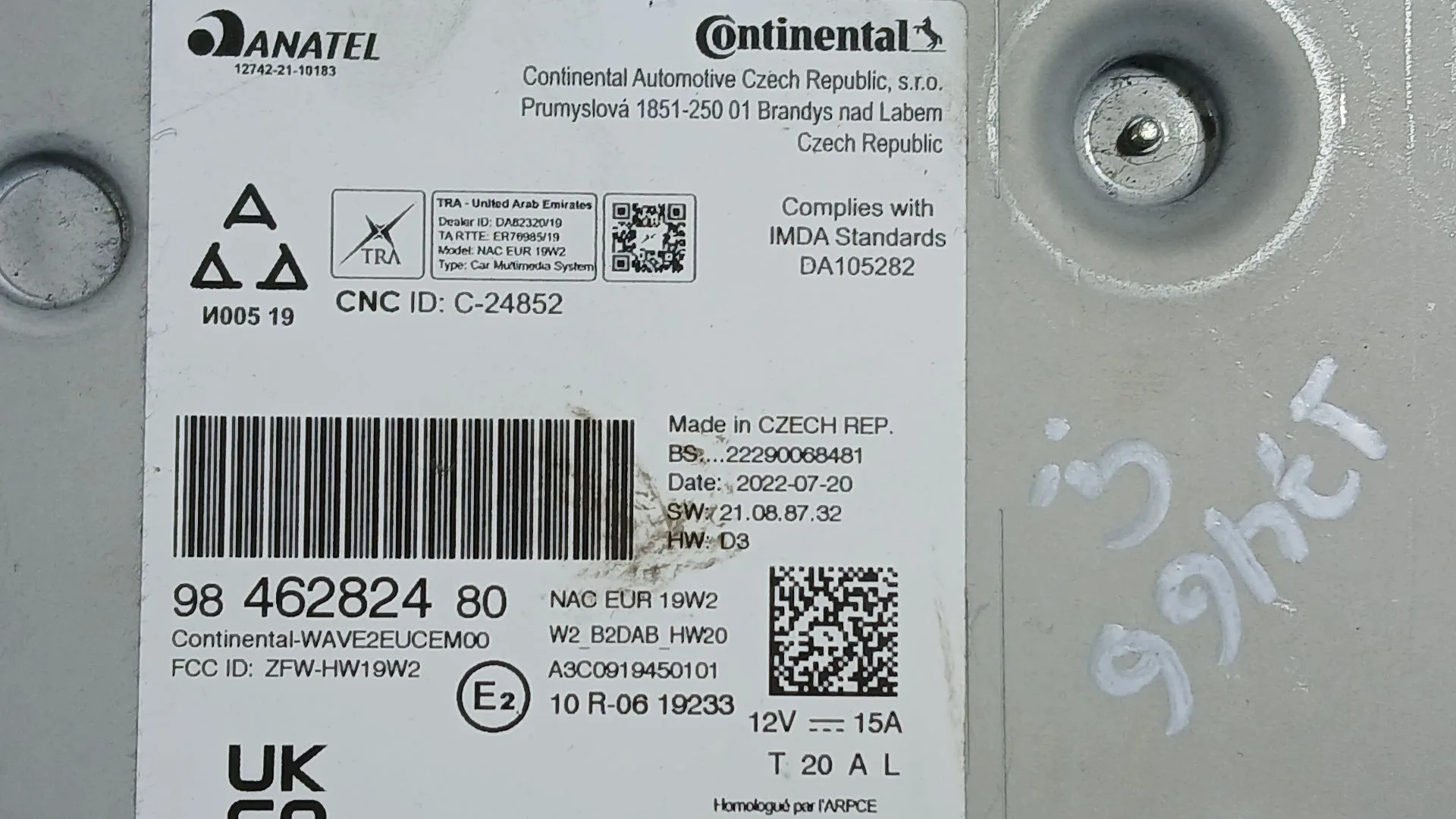 Sistema Audio / Radio para Citroën C3 Iii (Sx)