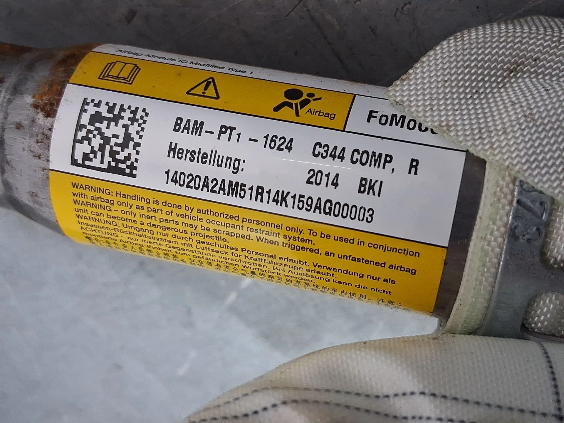 Airbag Cortina Delantero Derecho para Ford C-Max Ii (Dxa/Cb7, Dxa/Ceu)