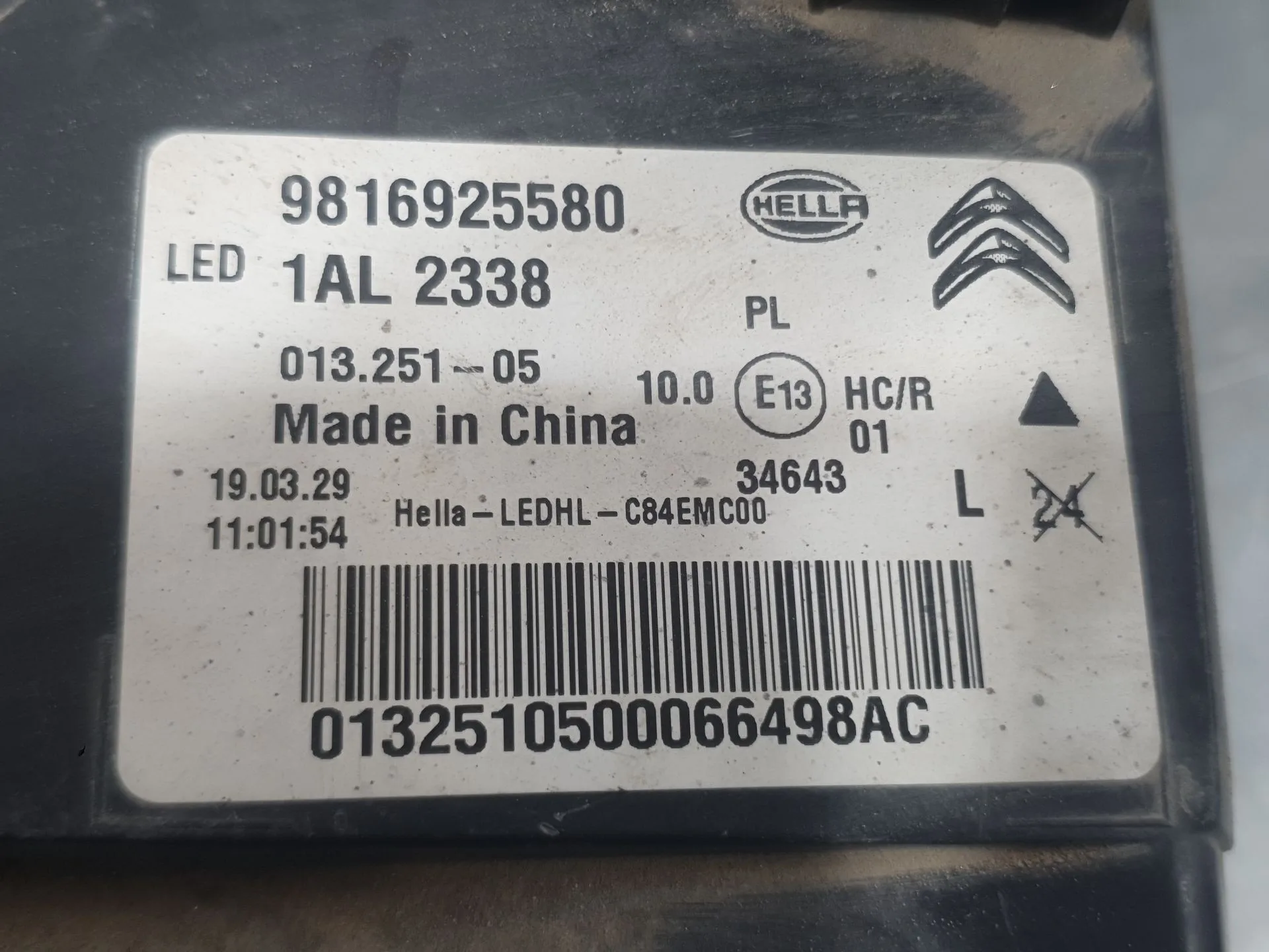 Faro Izquierdo para Citroën C5 Aircross (Ac_, Aj_, Ar_, A4_)