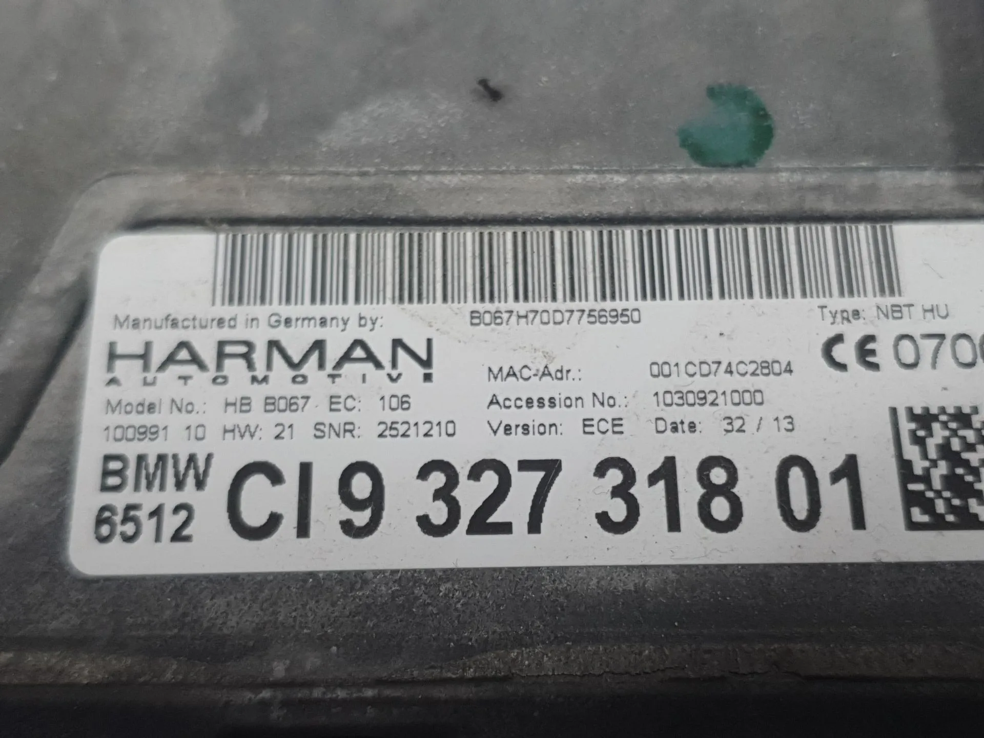 Sistema Audio / Radio Cd para Bmw 3 (F30, F80)