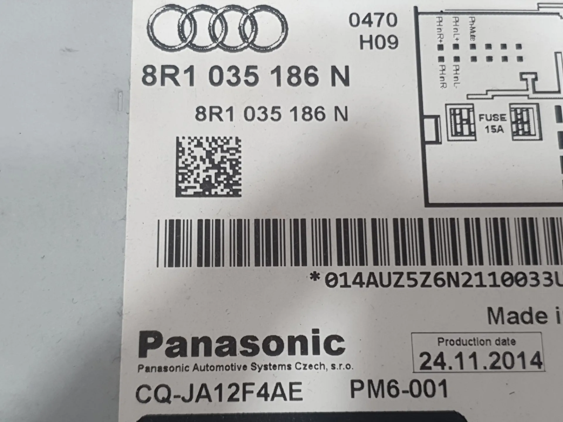 Sistema Audio / Radio Cd para Audi A5 Sportback (8Ta)