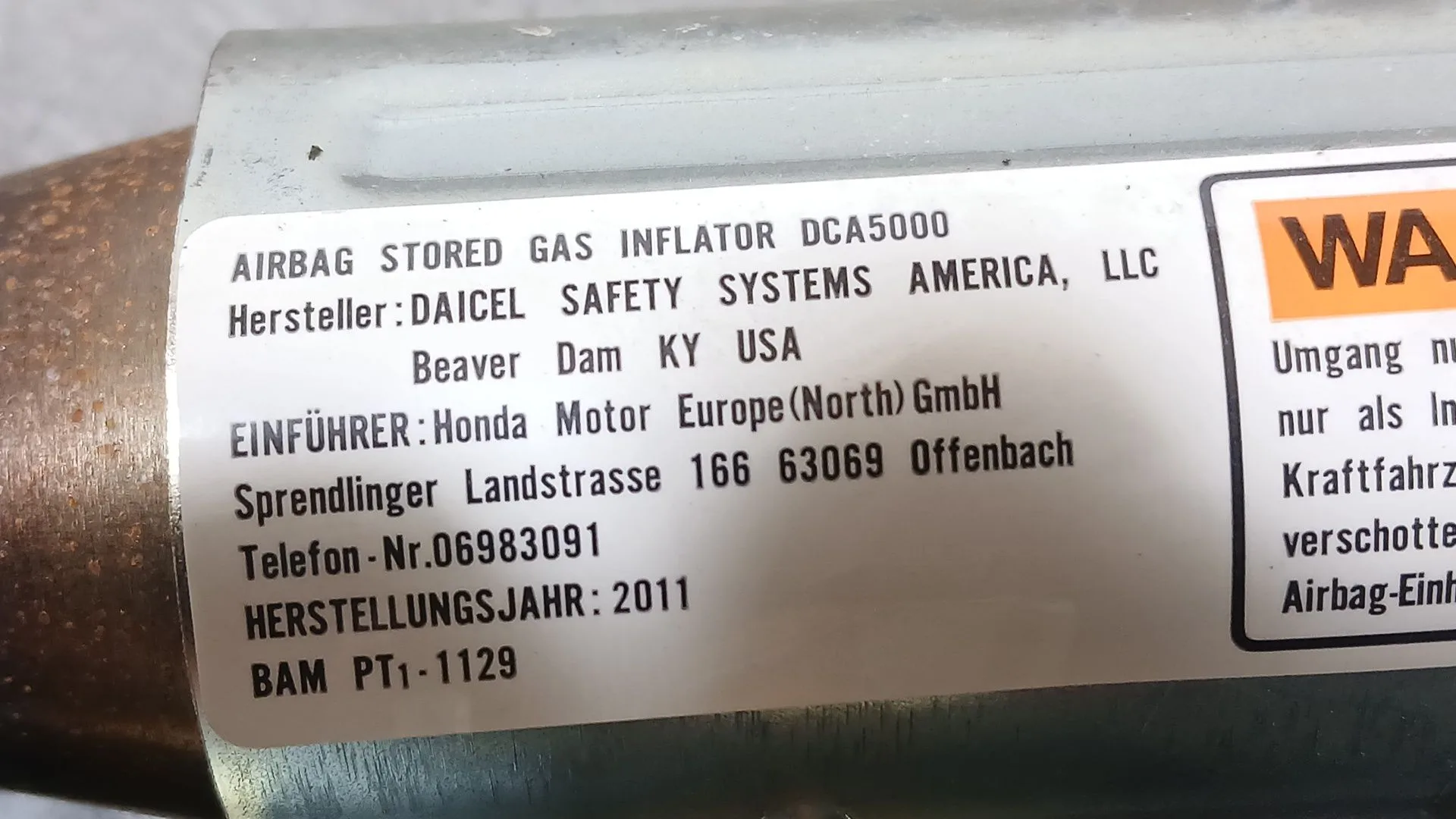 Airbag Cortina Delantero Derecho para Honda Cr-V Iii (Re_)