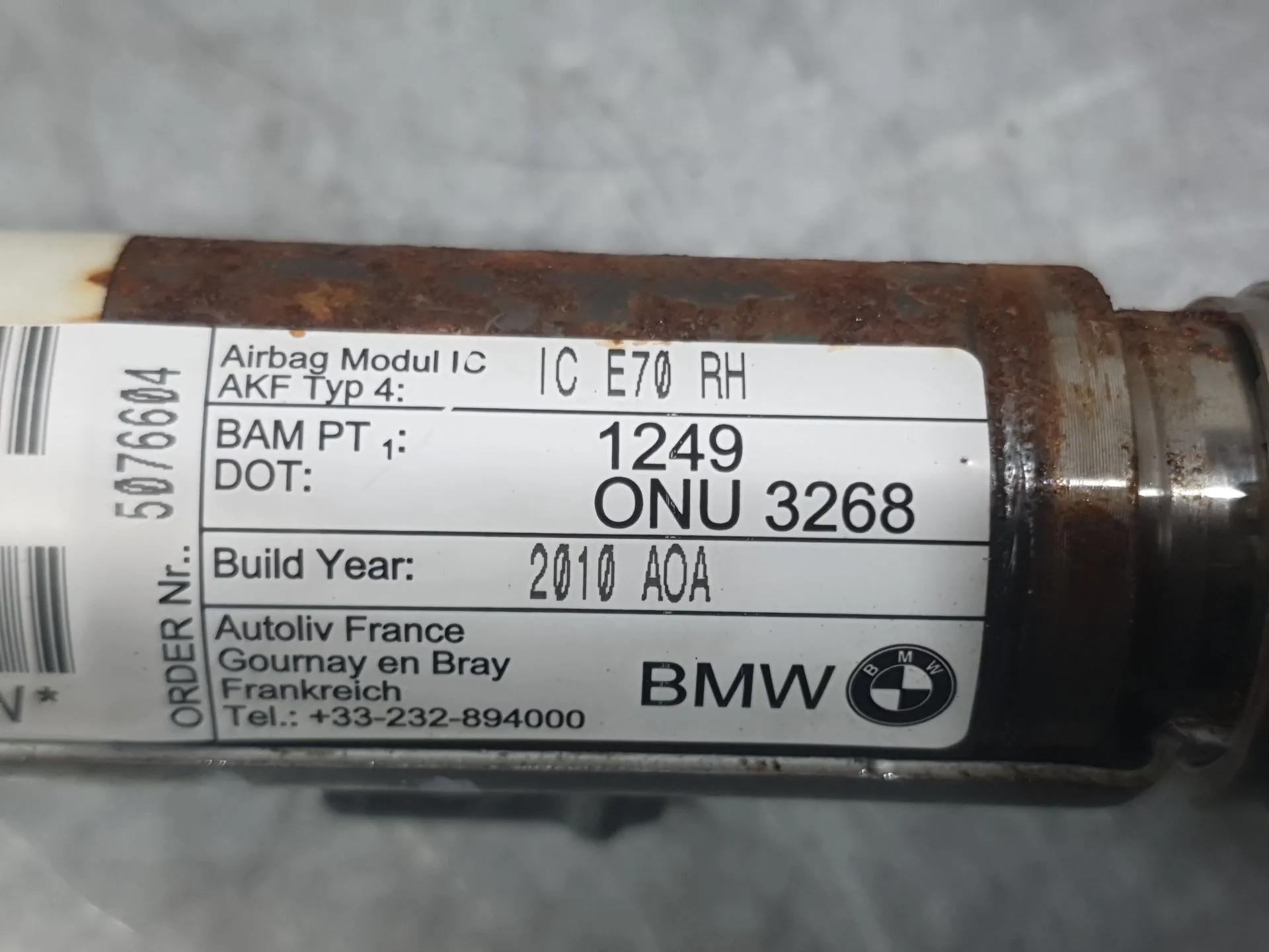 Airbag Cortina Delantero Derecho para Bmw X5 (E70)