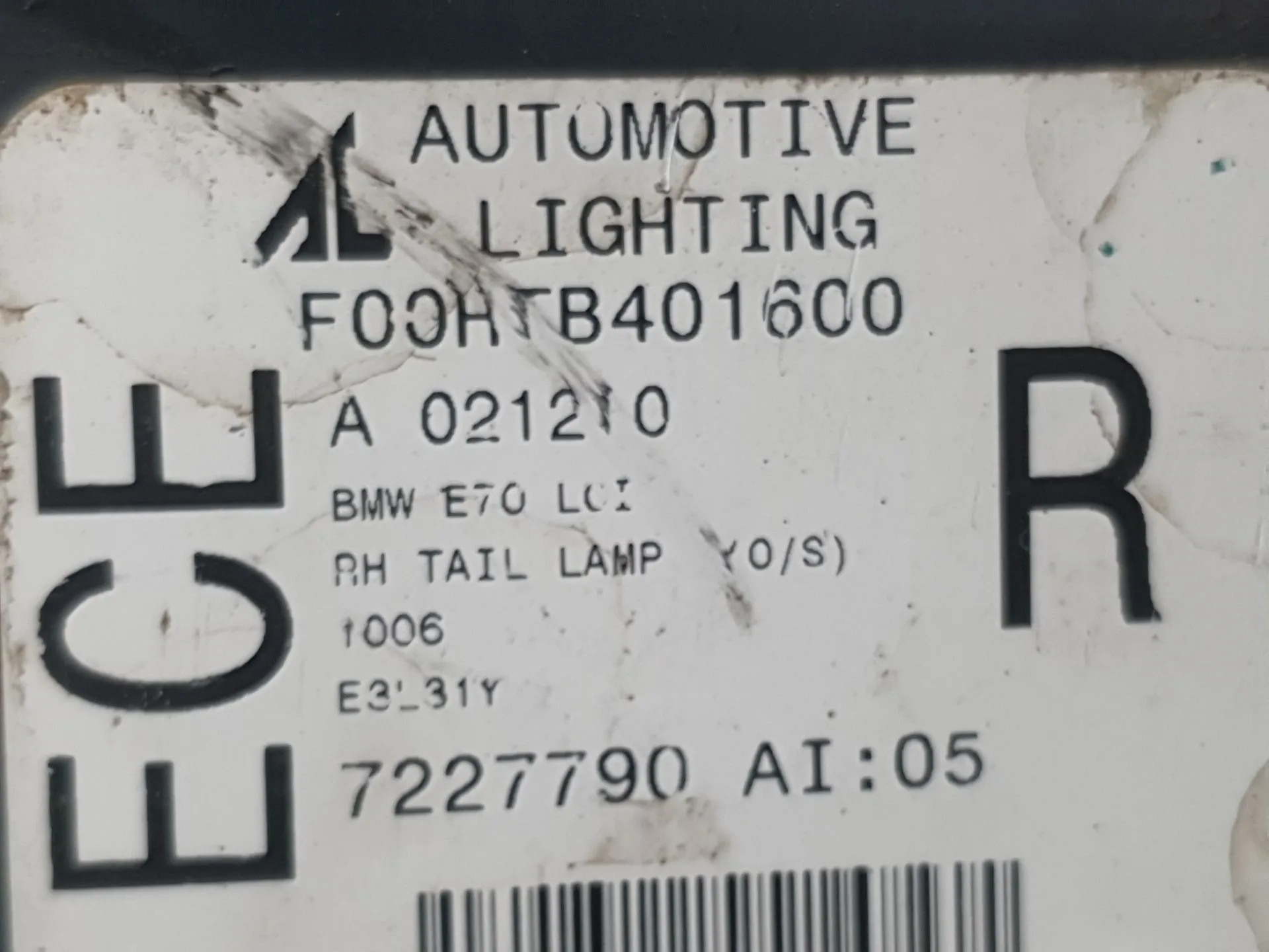 Piloto Trasero Derecho Exterior para Bmw X5 (E70)