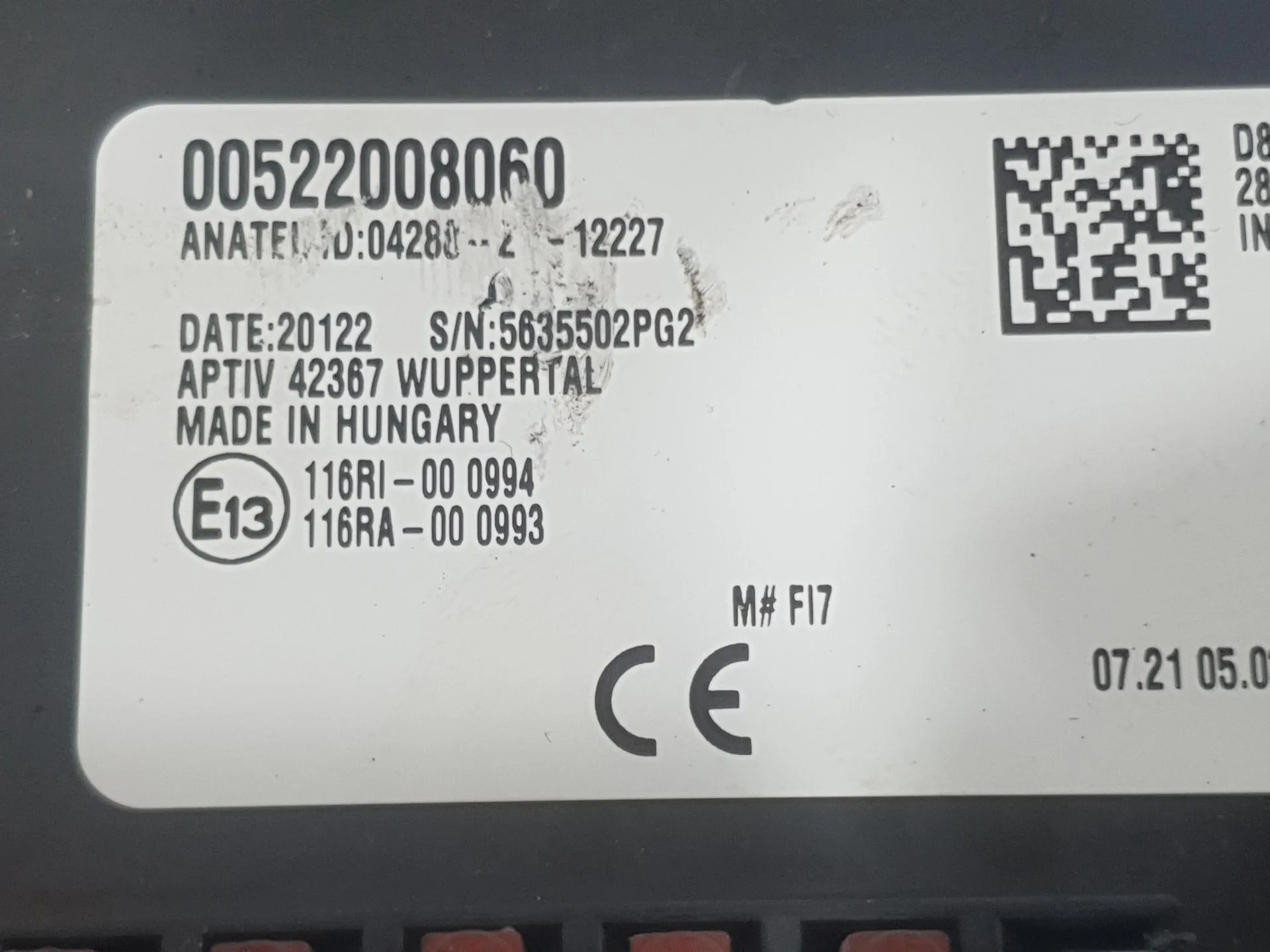 Caja Reles / Fusibles para Fiat 500 E
