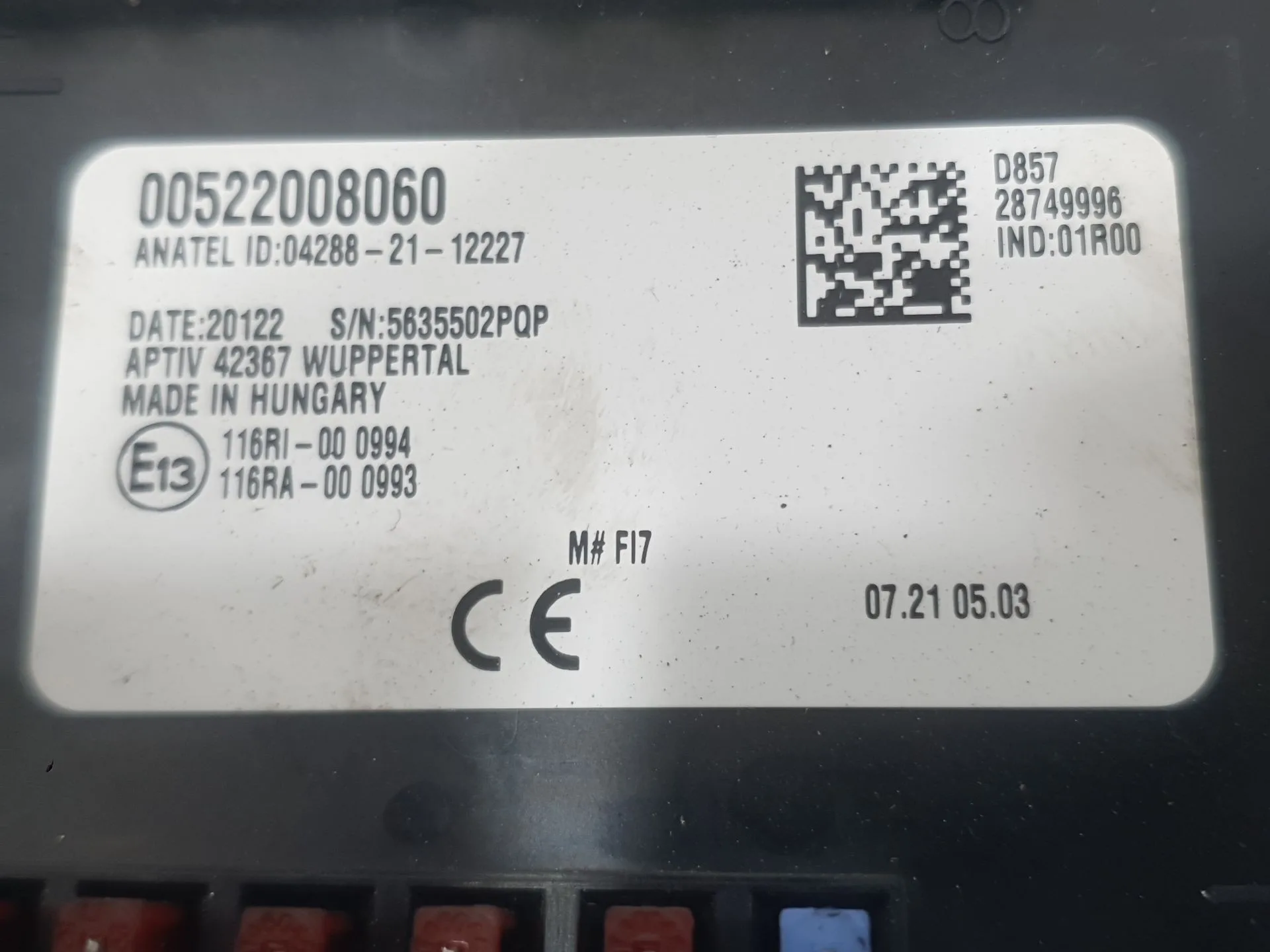 Caja Reles / Fusibles para Fiat 500E (332_)