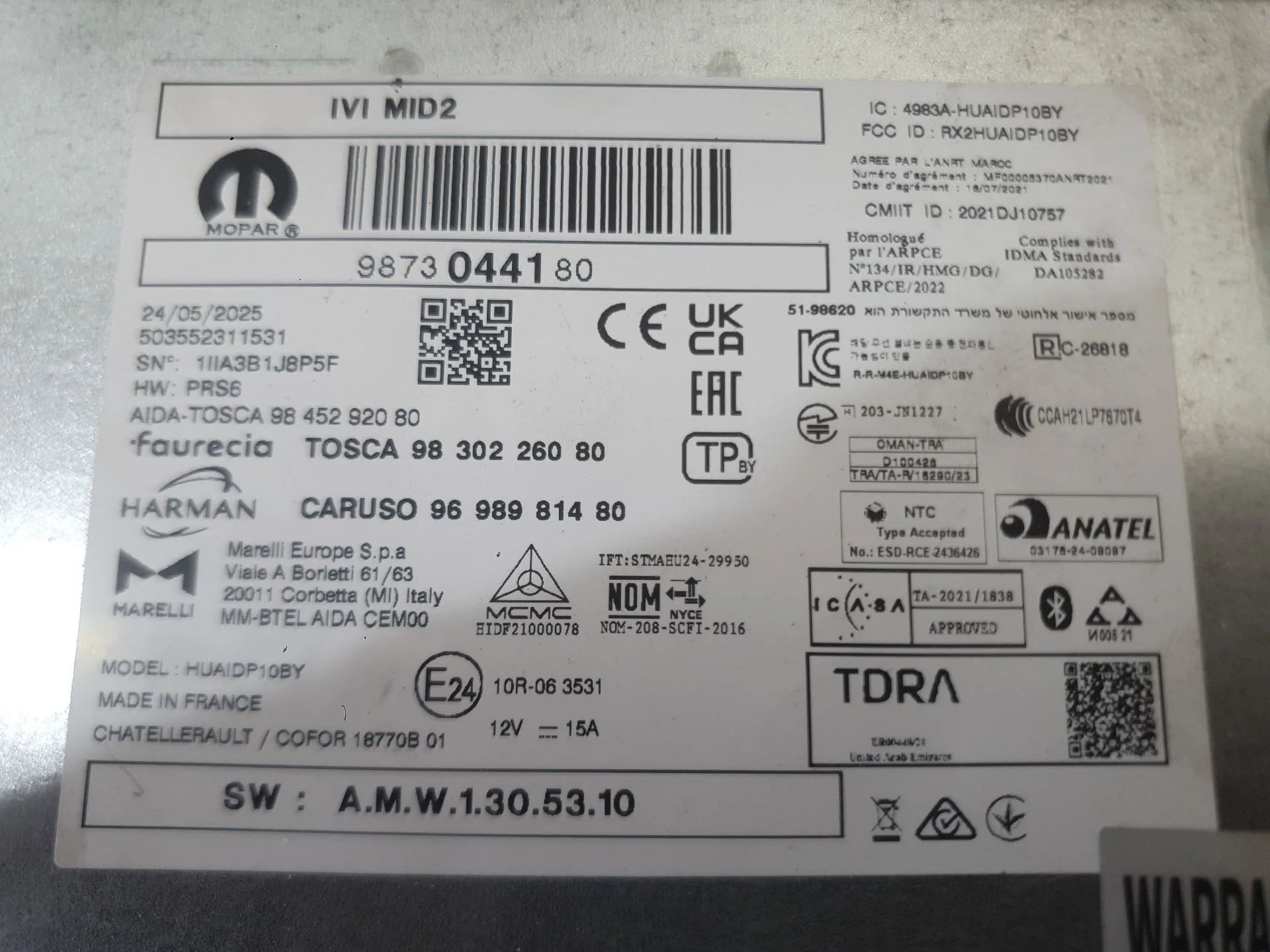 Sistema Audio / Radio para Opel Mokka