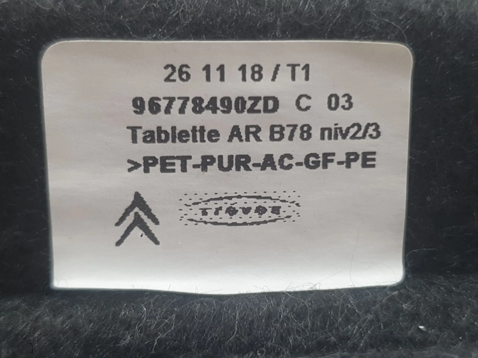 Bandeja Trasera para Citroën C4 Spacetourer (3D_)