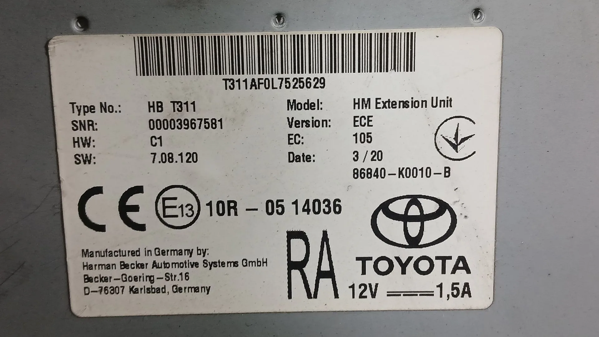Modulo Electronico para Toyota Corolla Ranchera Familiar (_E21_)
