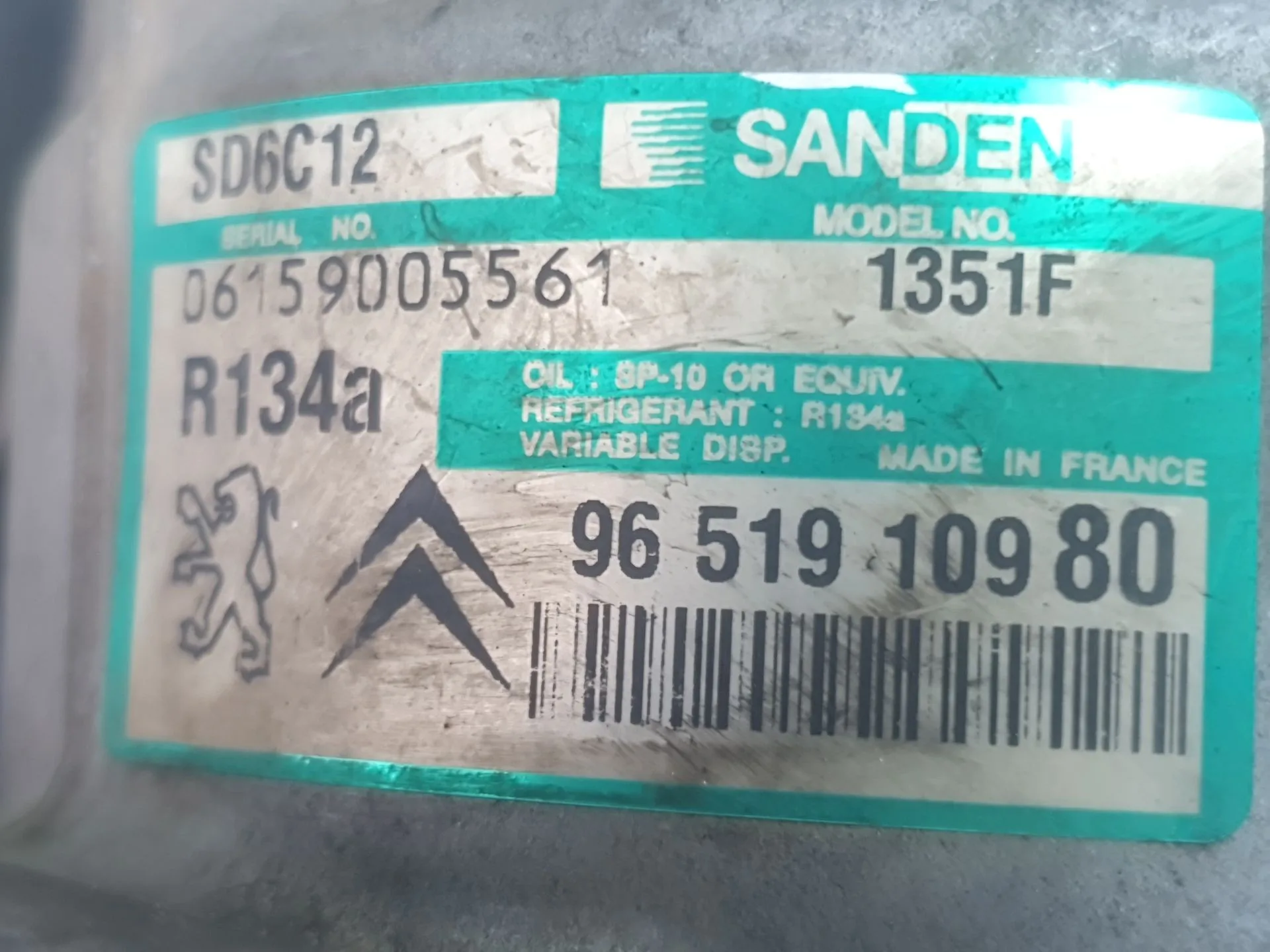 Compresor Aire Acondicionado para Peugeot 307 Break (3E)