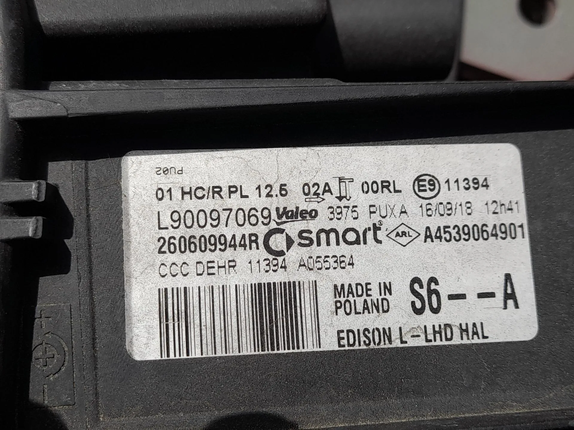 Faro Antiniebla Izquierdo para Smart Forfour Hatchback (453)