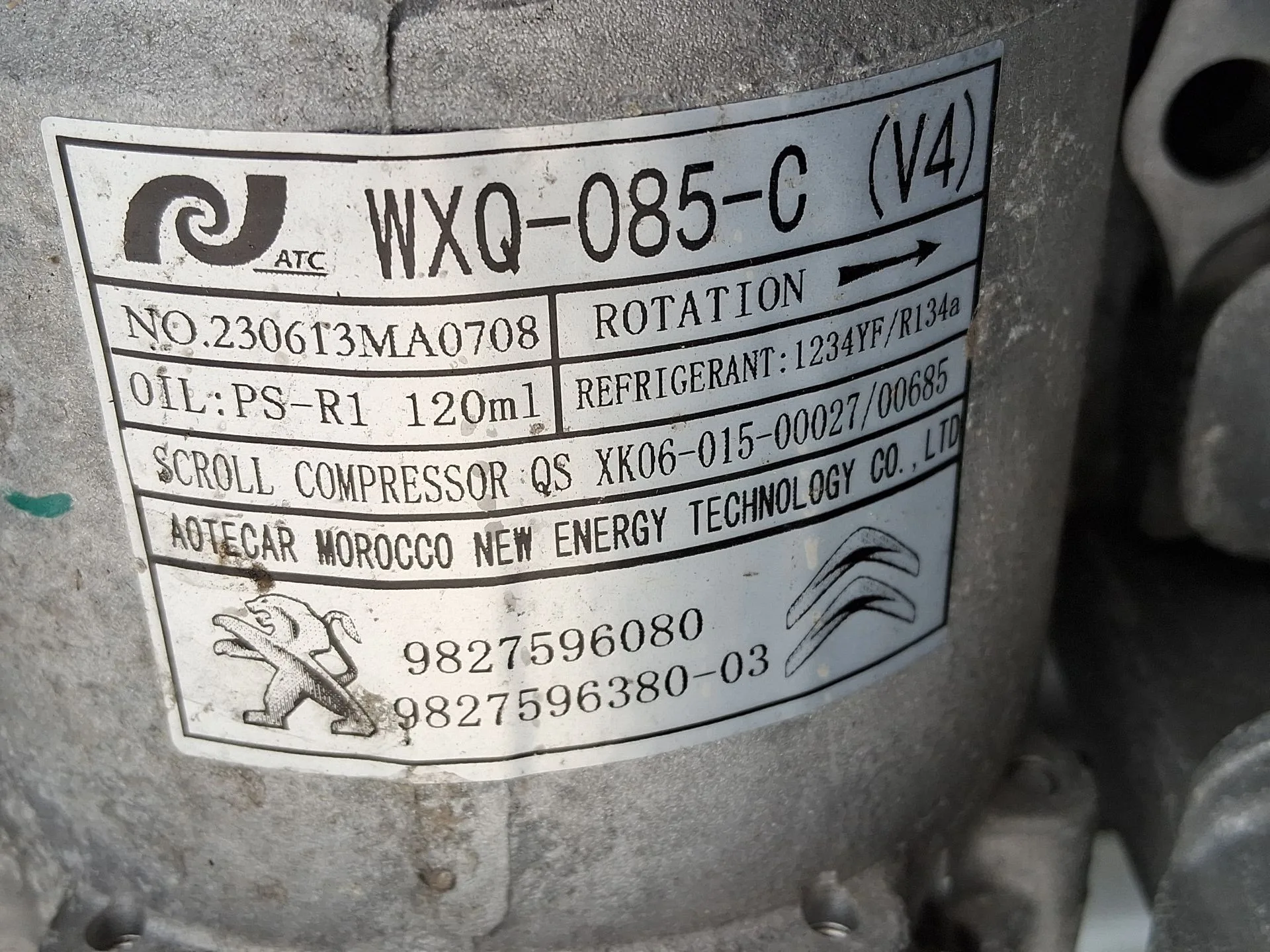 Compresor Aire Acondicionado para Jeep Avenger (Fh1)