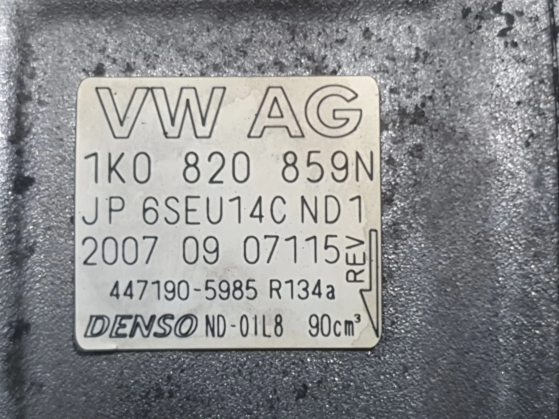 Compresor Aire Acondicionado para Volkswagen Golf V (1K1)