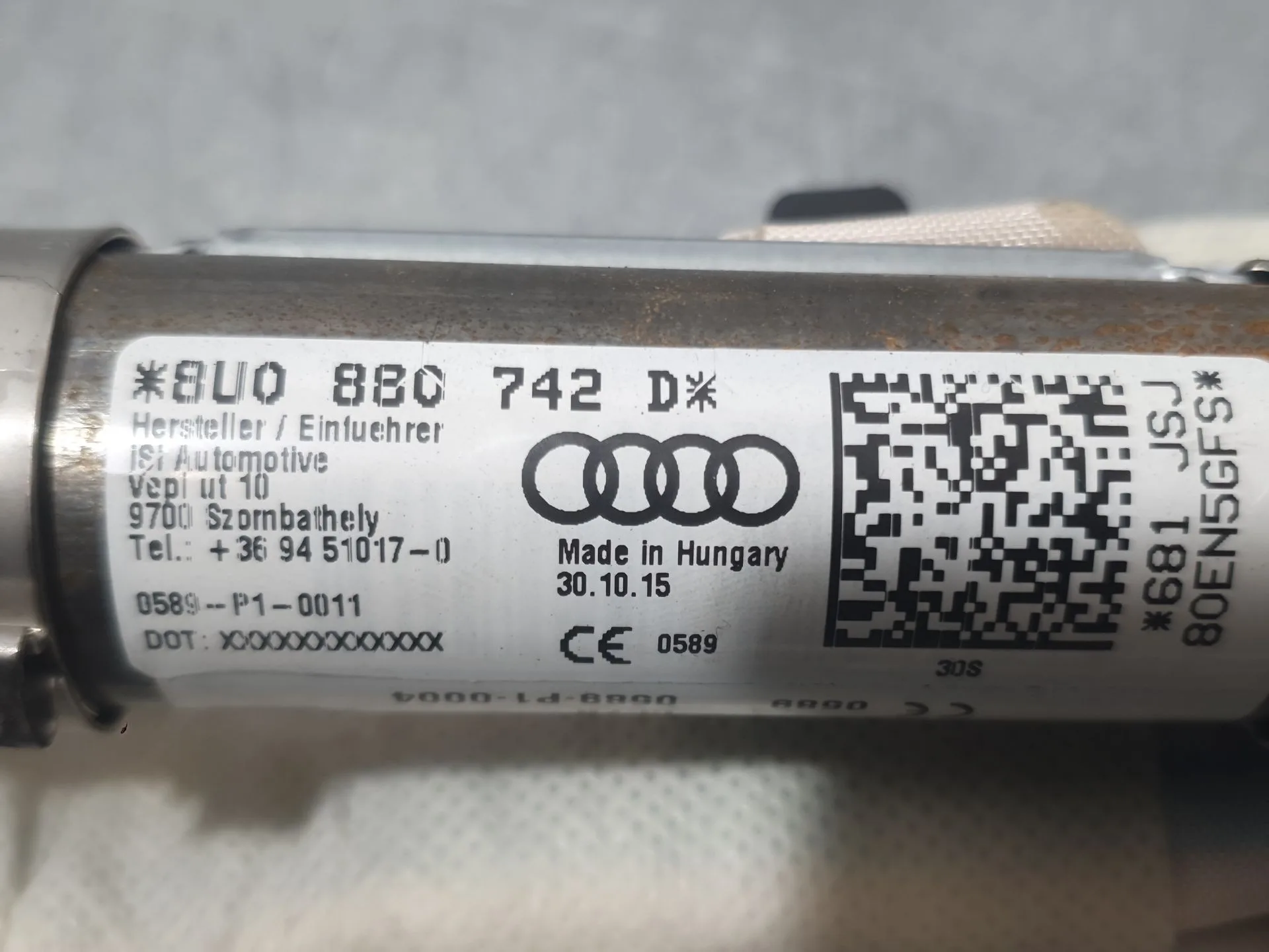 Airbag Cortina Delantero Derecho para Audi Q3 (8Ub, 8Ug)