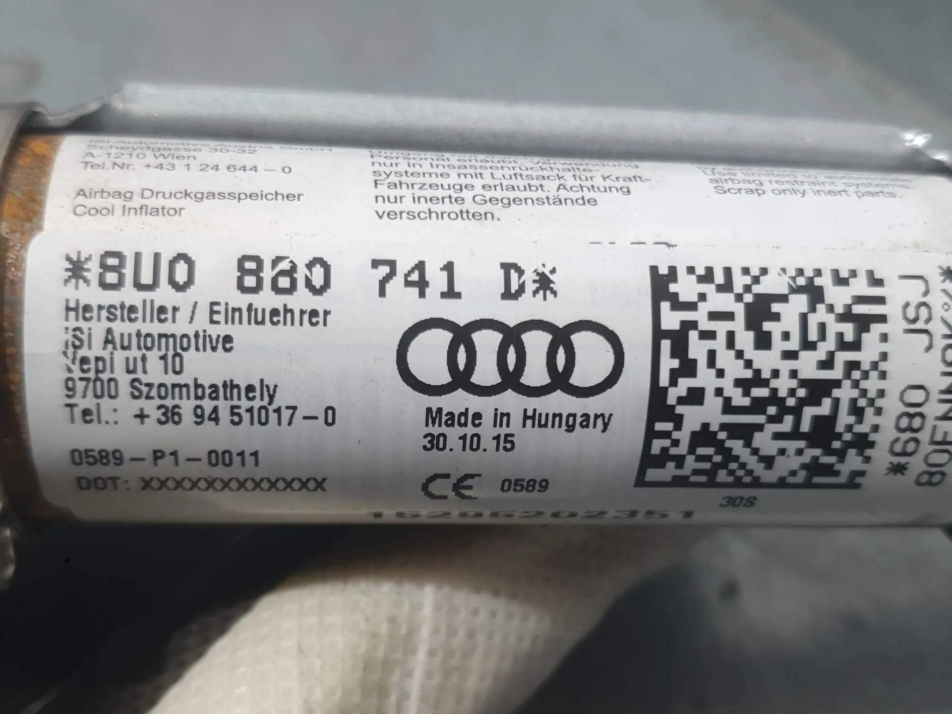 Airbag Cortina Delantero Izquierdo para Audi Q3 (8Ub, 8Ug)