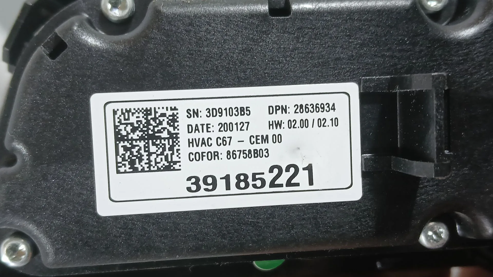 Mando Climatizador para Opel Corsa F (P2Jo)