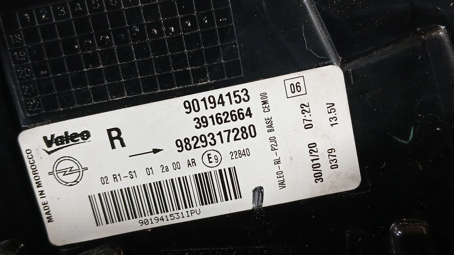 Piloto Trasero Derecho Exterior para Opel Corsa F (P2Jo)
