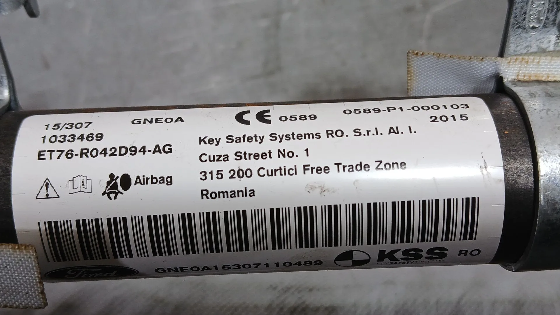 Airbag Cortina Delantero Derecho para Ford Tourneo Courier B460 Monospace
