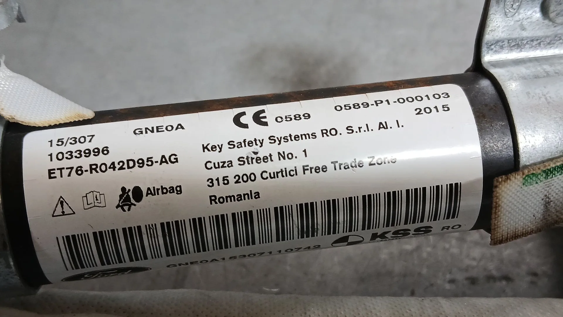 Airbag Cortina Delantero Izquierdo para Ford Tourneo Courier B460 Monospace