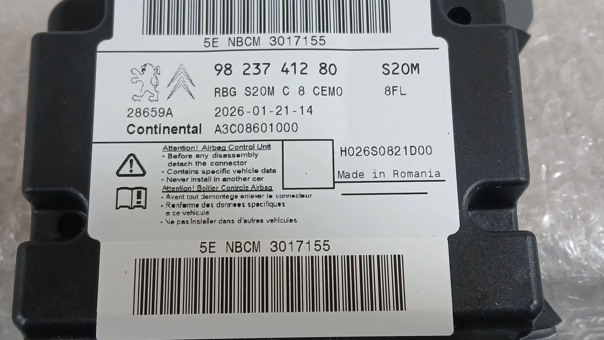 Centralita Airbag para Citroën Berlingo Multispace (B9)