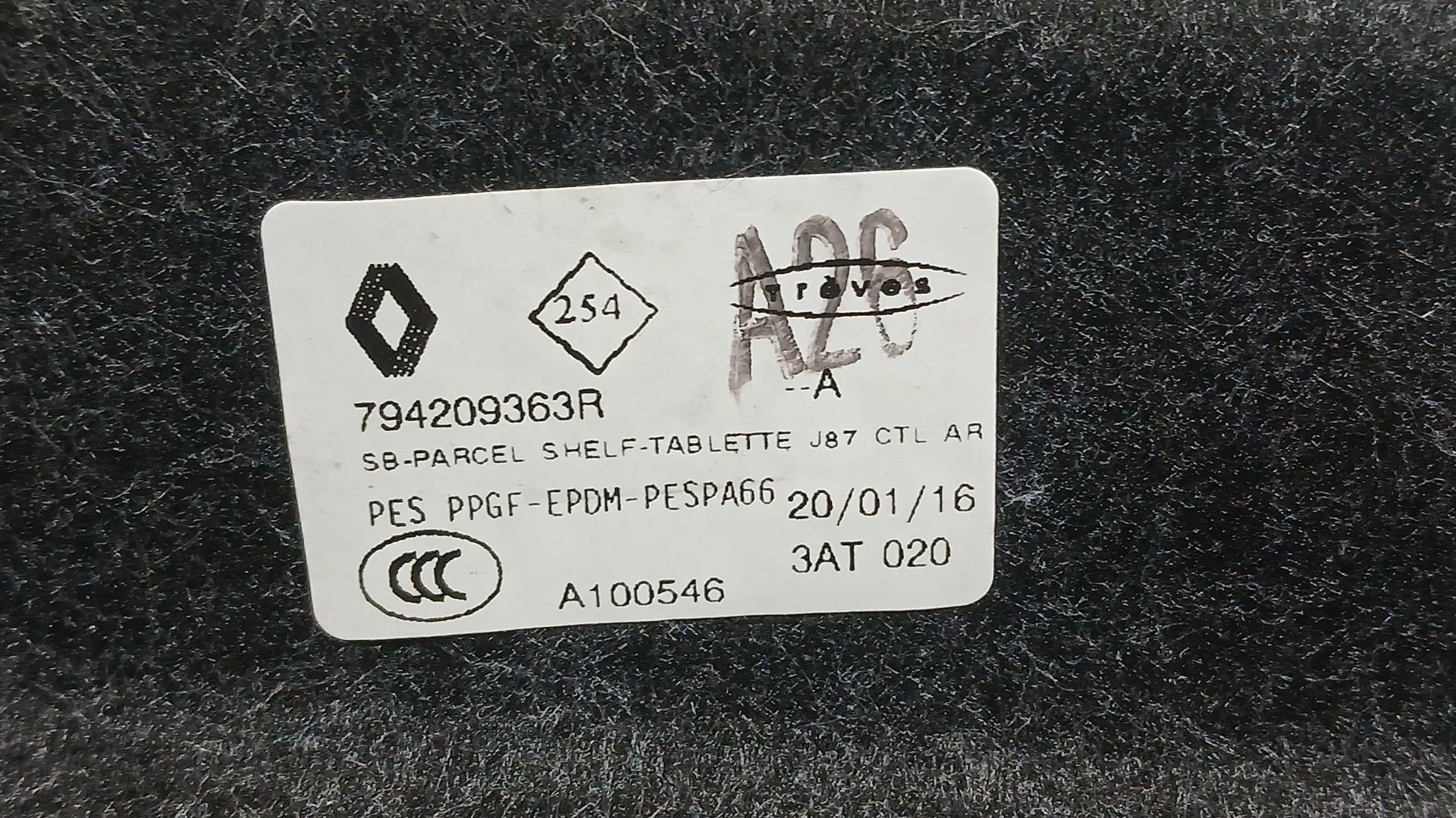 Bandeja Trasera para Renault Captur I (J5_, H5_)