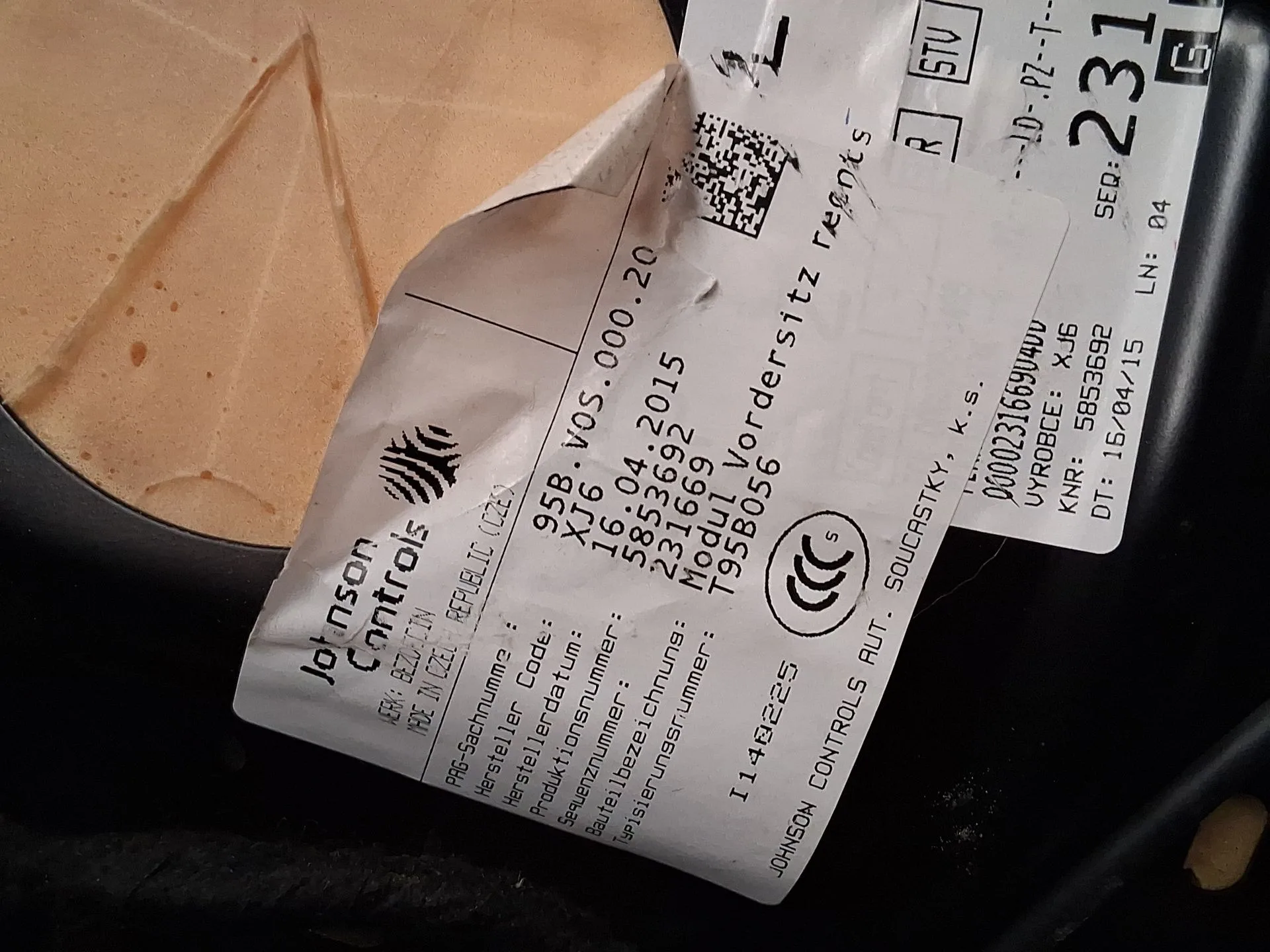 Asiento Delantero Derecho para Porsche Macan (95B)