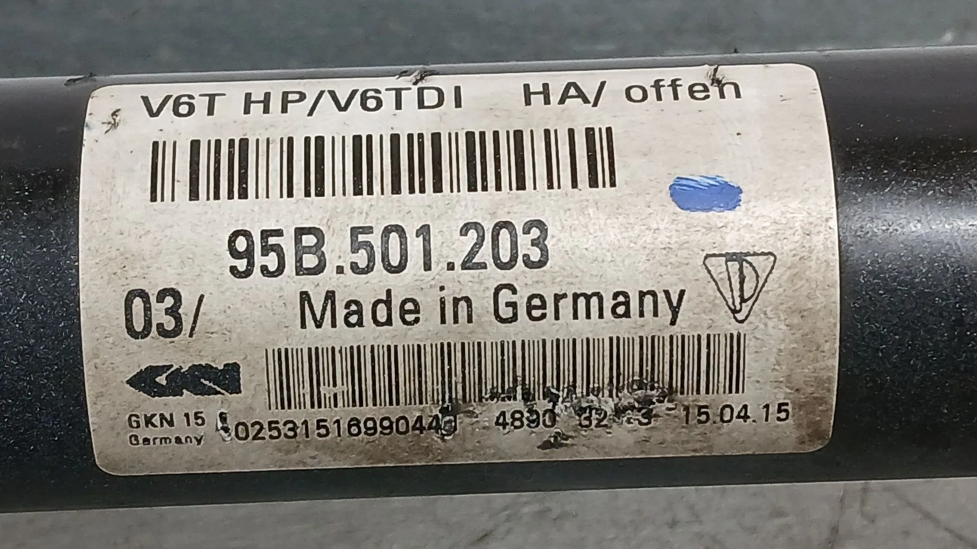 Transmision Trasera Derecha para Porsche Macan (95B)