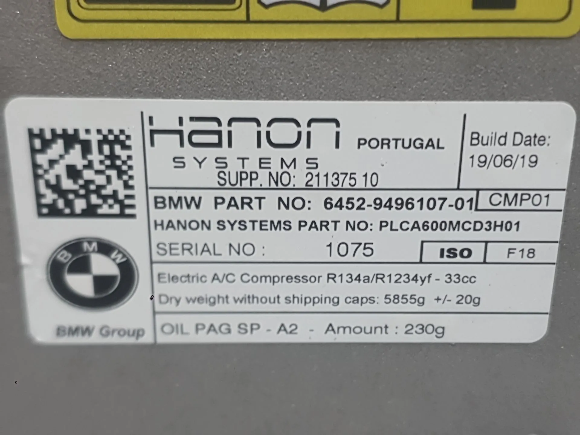 Compresor Aire Acondicionado para Bmw I3 (I01)