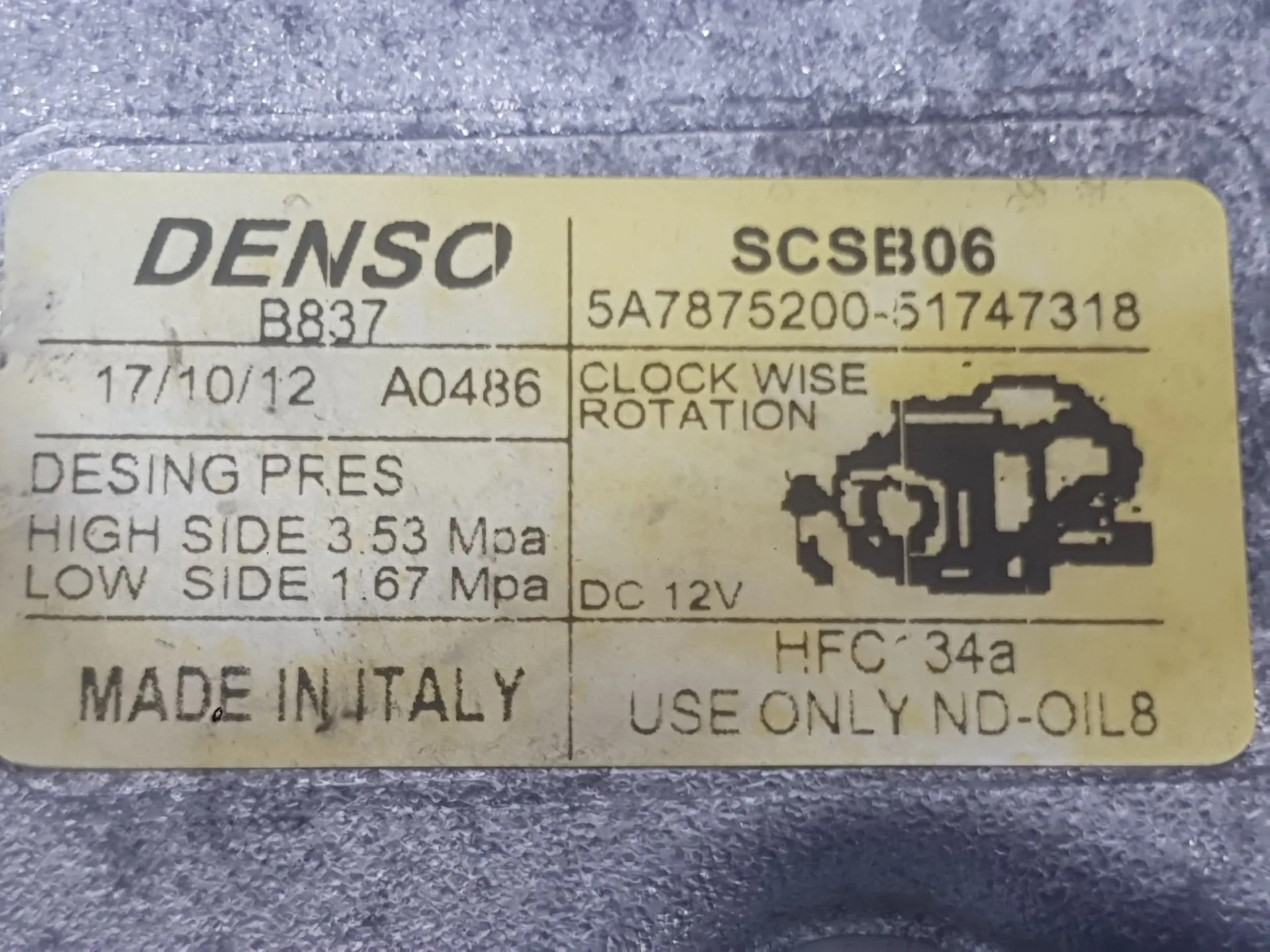 Compresor Aire Acondicionado para Ford Ka (Ru8)