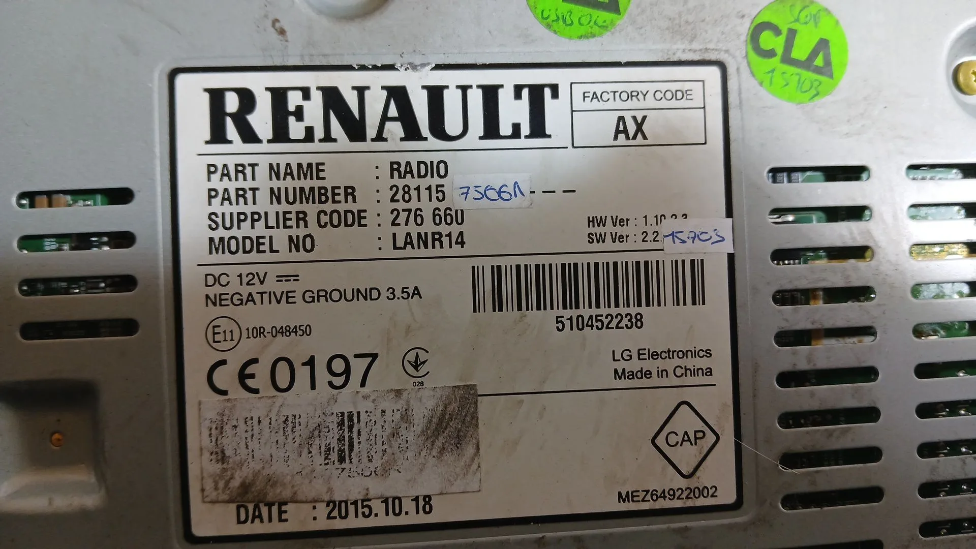 Sistema Audio / Radio para Renault Megane Iv Hatchback (B9A/M/N_)