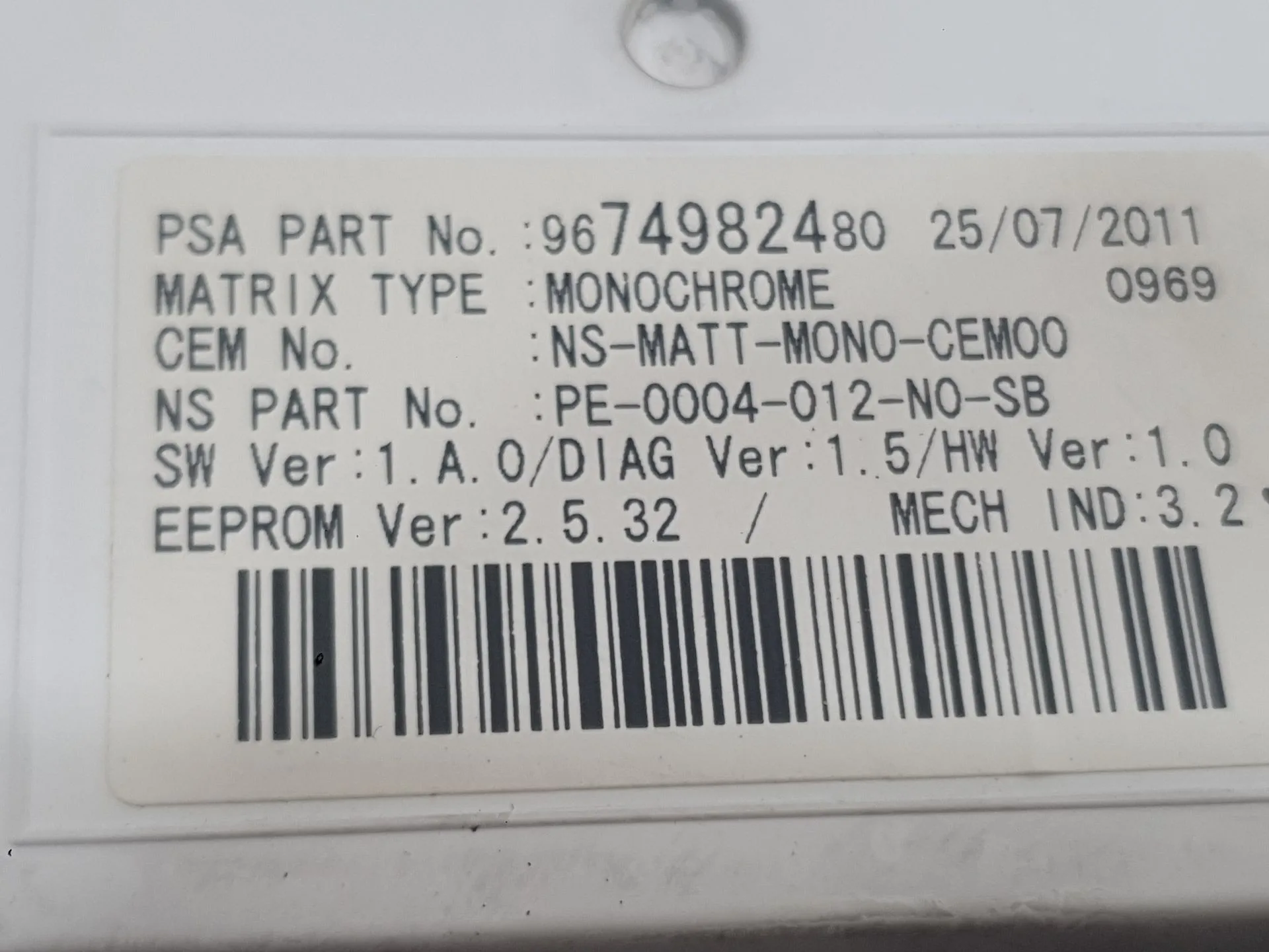 Cuadro Instrumentos para Peugeot 3008 I Monospace (0U_)
