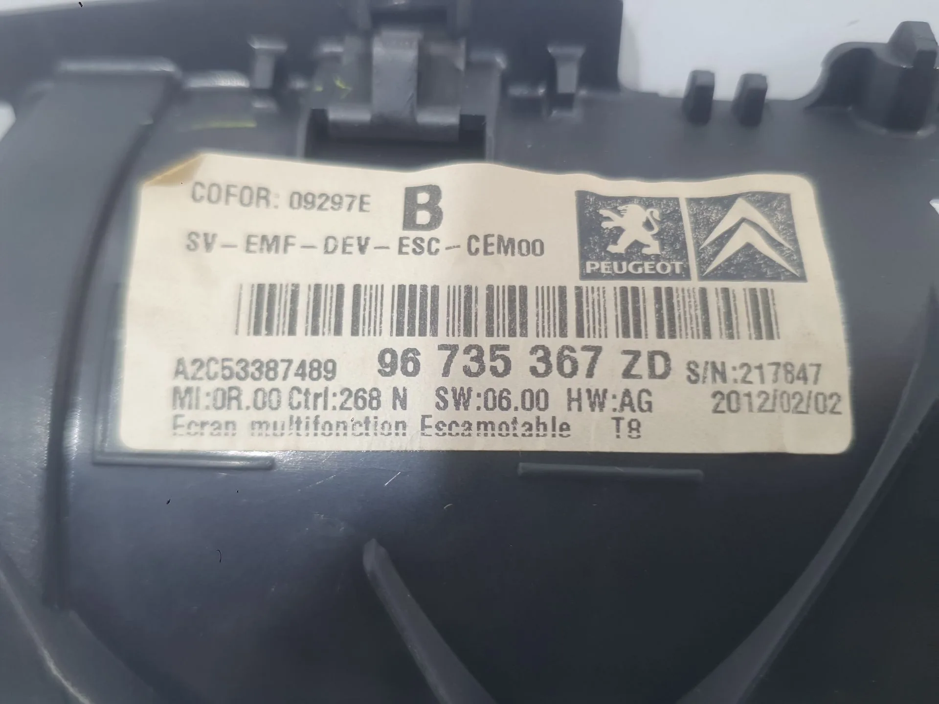 Pantalla Multifuncion para Peugeot 3008 I Monospace (0U_)