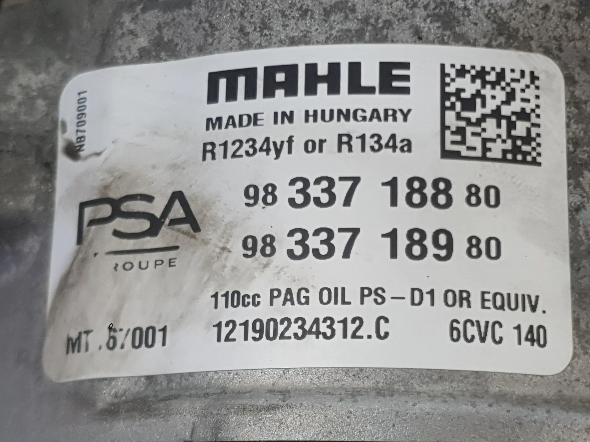 Compresor Aire Acondicionado para Citroën C4 Iii (Ba_, Bb_, Bc_)