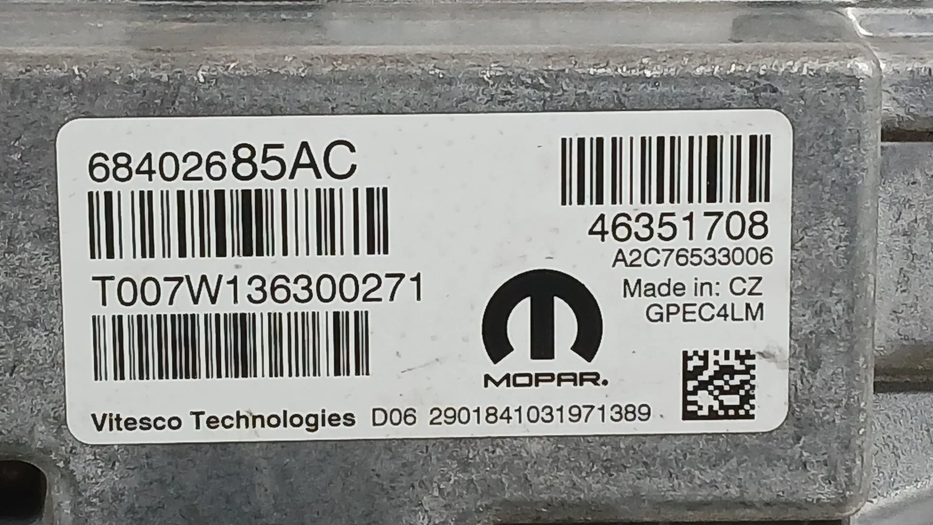Centralita Motor Uce para Jeep Renegade Suv (Bu, B1, Bv)