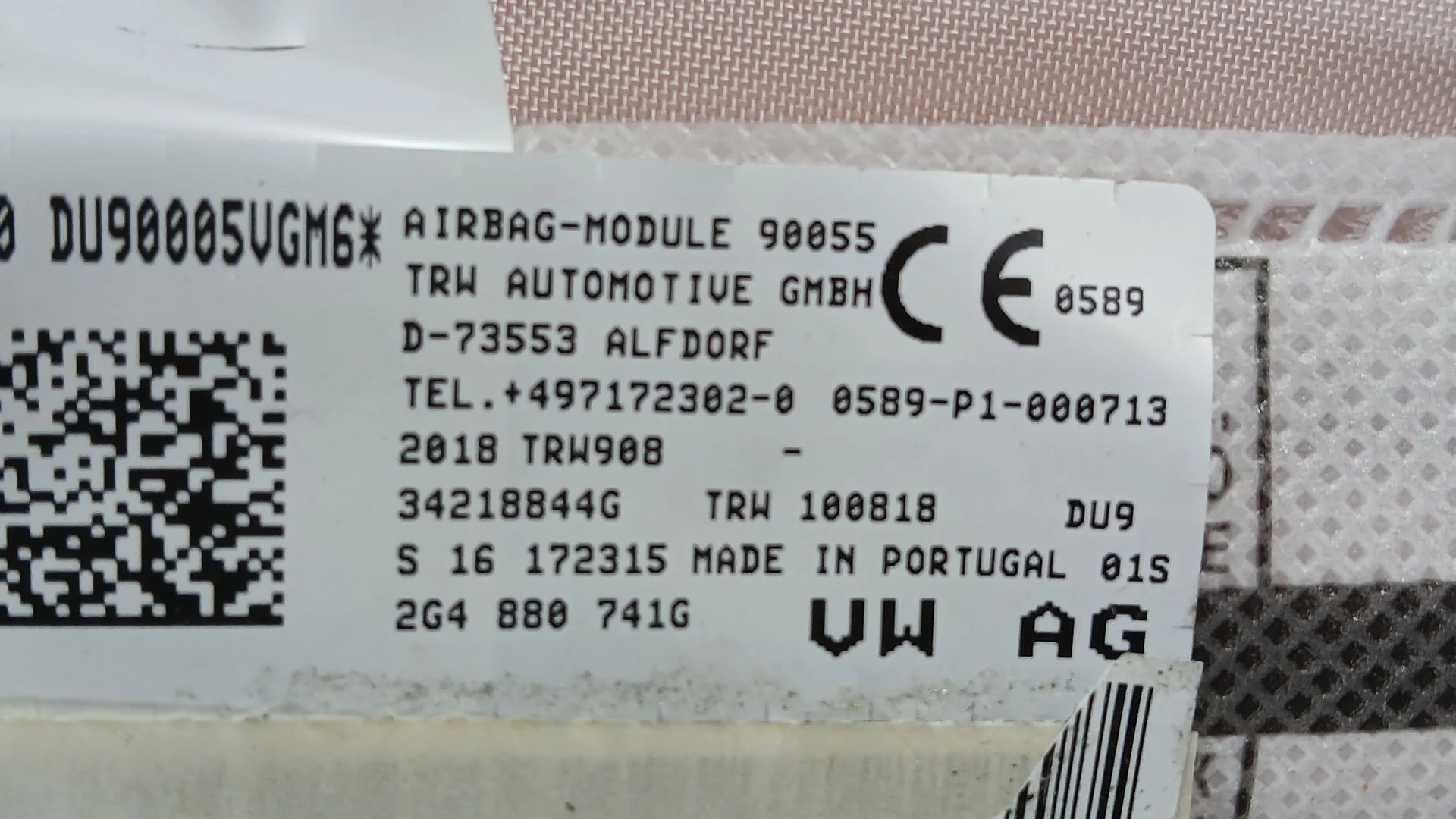 Airbag Cortina Delantero Izquierdo para Volkswagen Polo Vi (Aw1, Bz1, Ae1)