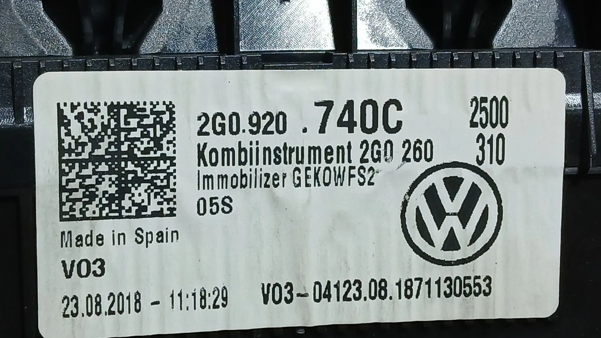 Cuadro Instrumentos para Volkswagen Polo Vi (Aw1, Bz1, Ae1)