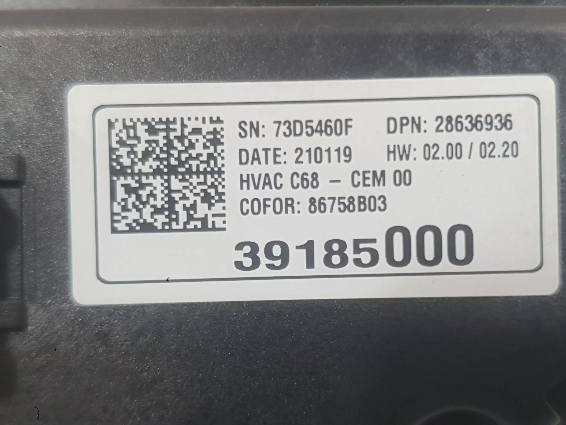 Mando Climatizador para Opel Corsa F (P2Jo)
